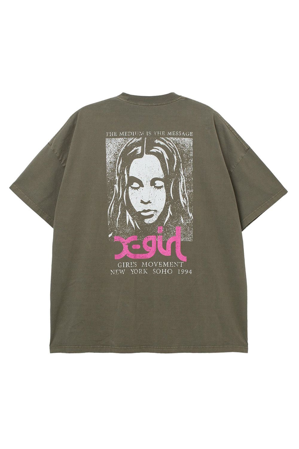 ［ラスト1点 サイズS］FADED FACE S/S BIG TEE DRESS / オリーブ