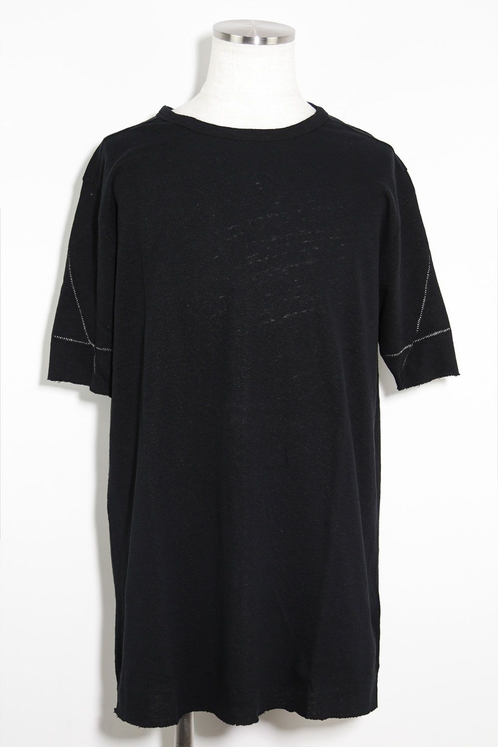 リラックスフィットハンドステッチTシャツ / ブラック