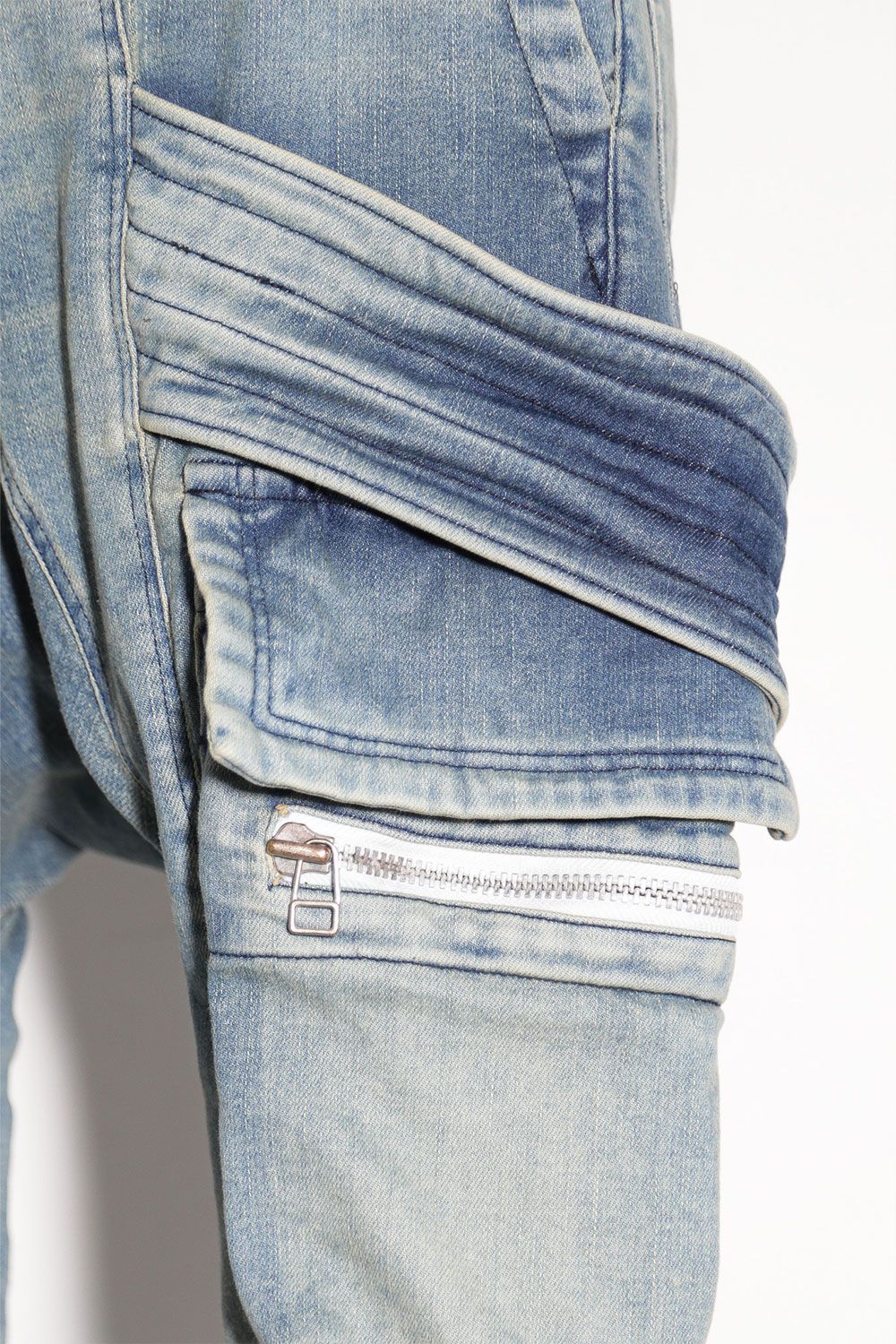 サルエルカーゴスキニーデニム / Indigo Denim Cargo Sarouel Skinny / インディゴブルー / ag-6036-2