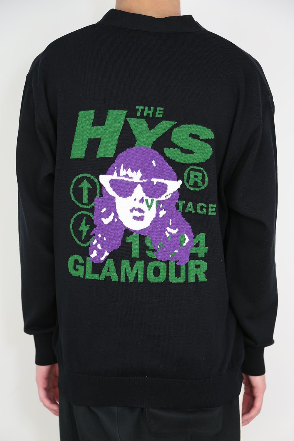 HYSTERIC GLAMOUR - THE VOLTAGE編込 カーディガン / ブラック | Tempt