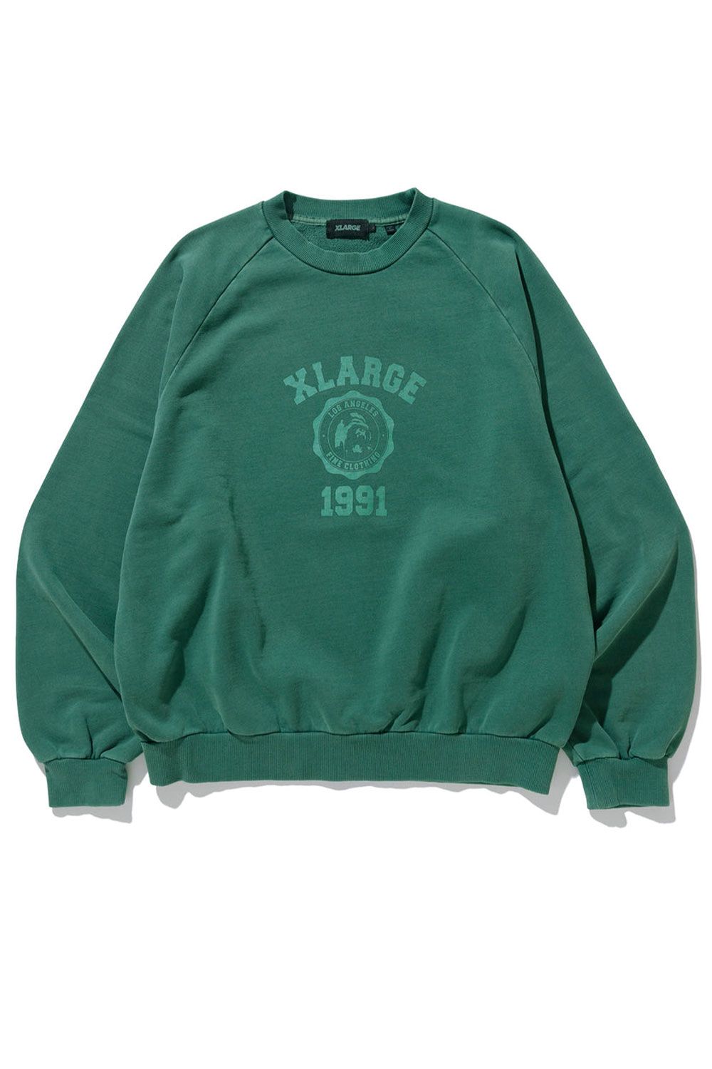 XLARGE - OVERDYE RAGLAN CREWNECK SWEAT / ブラック | Tempt