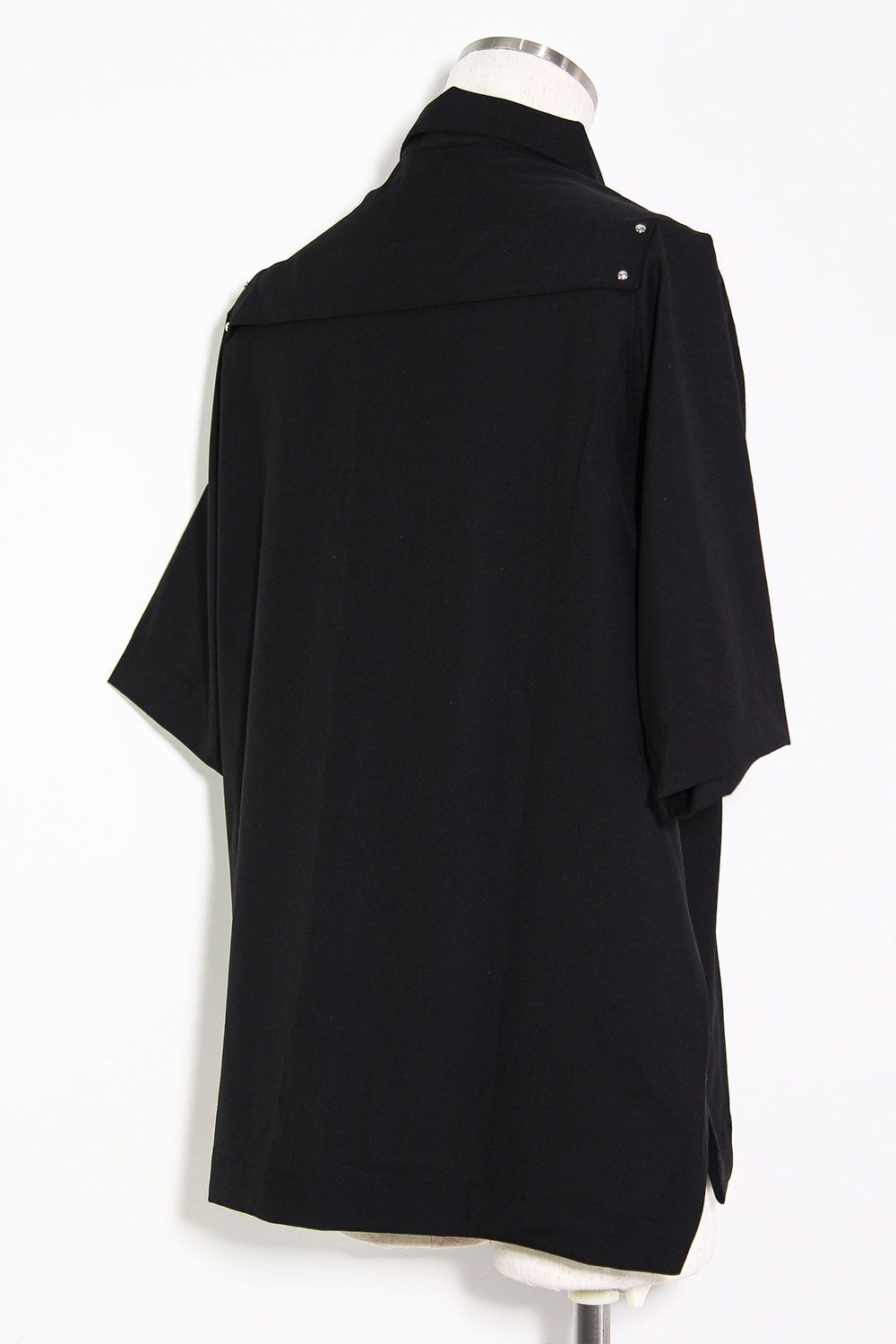 サマーウールハーフスリーブシャツ / Summer Wool Half Sleeve Shirts / ブラック / ag-11040