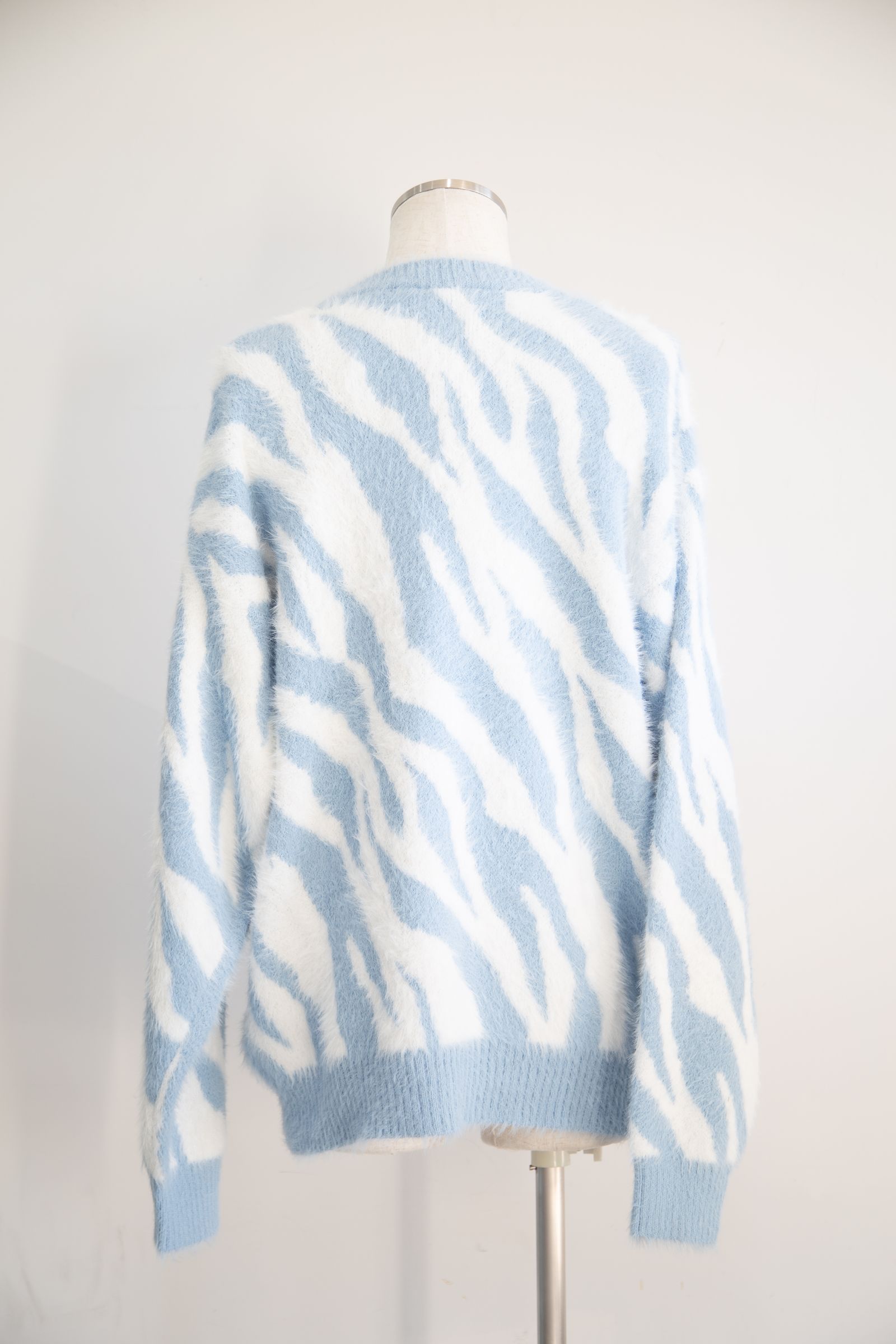 ZEBRA KNIT CARDIGAN / ライトブルー