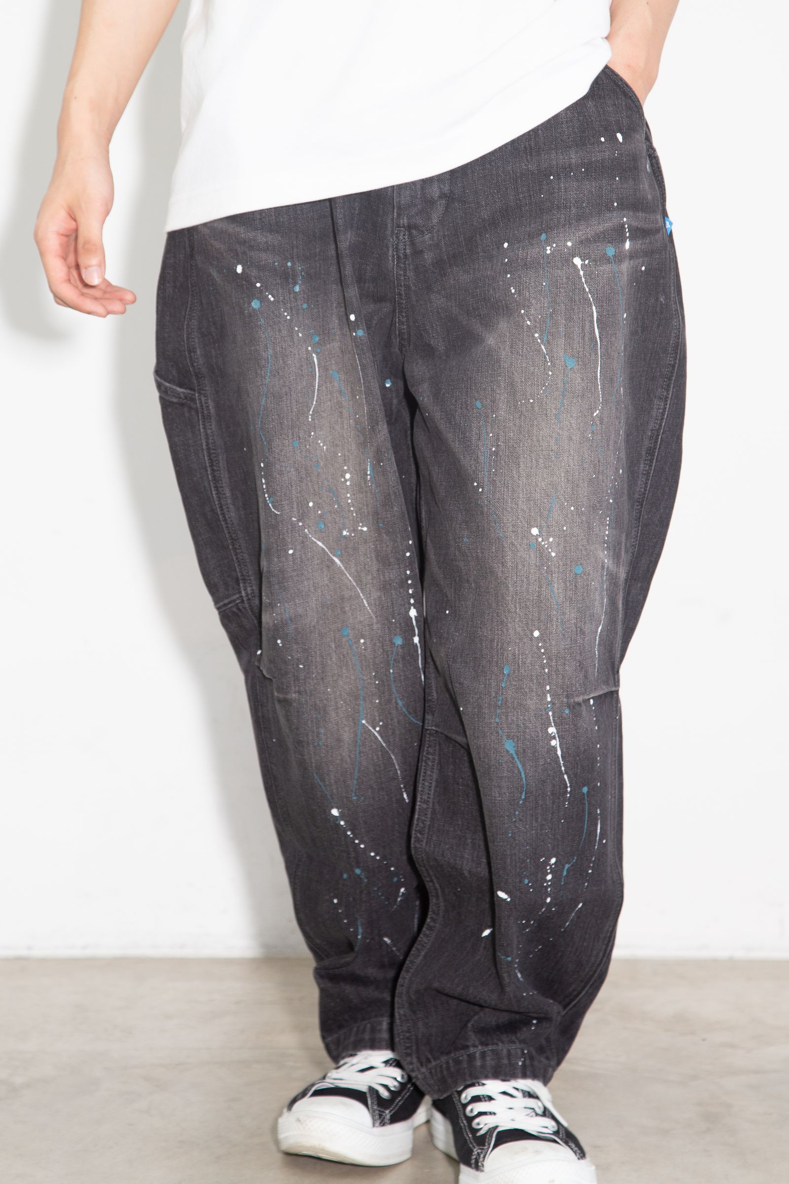 DENIM SARROUEL PANTS / ブラック