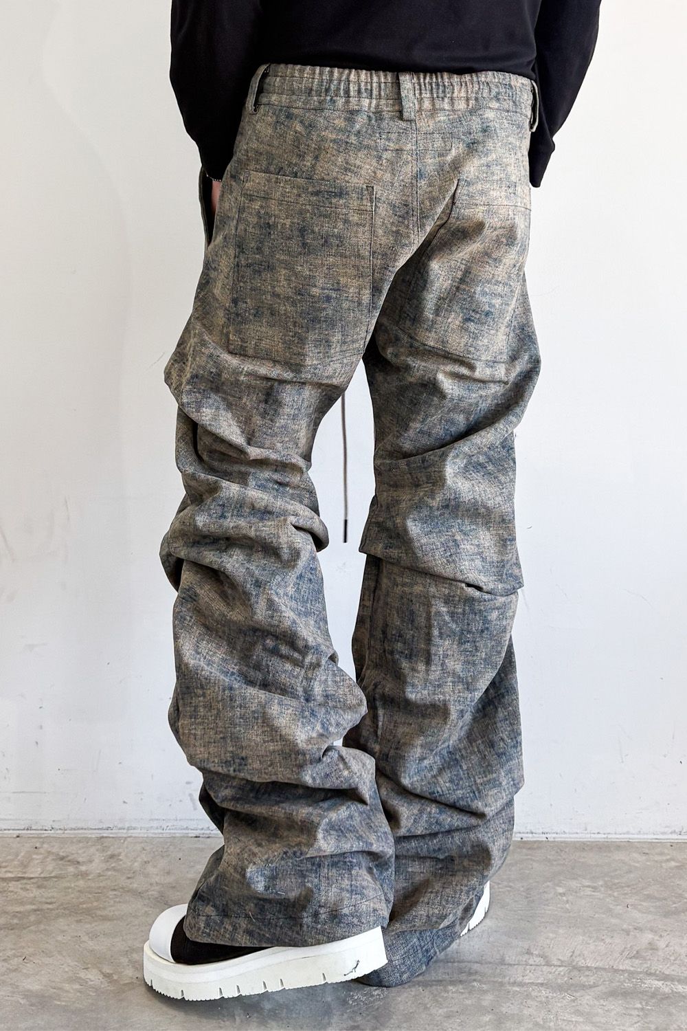 [ラスト1点 サイズ2] BLENDED SHADES DENIM TUCK BOOTS CUT PT / スチールブルー