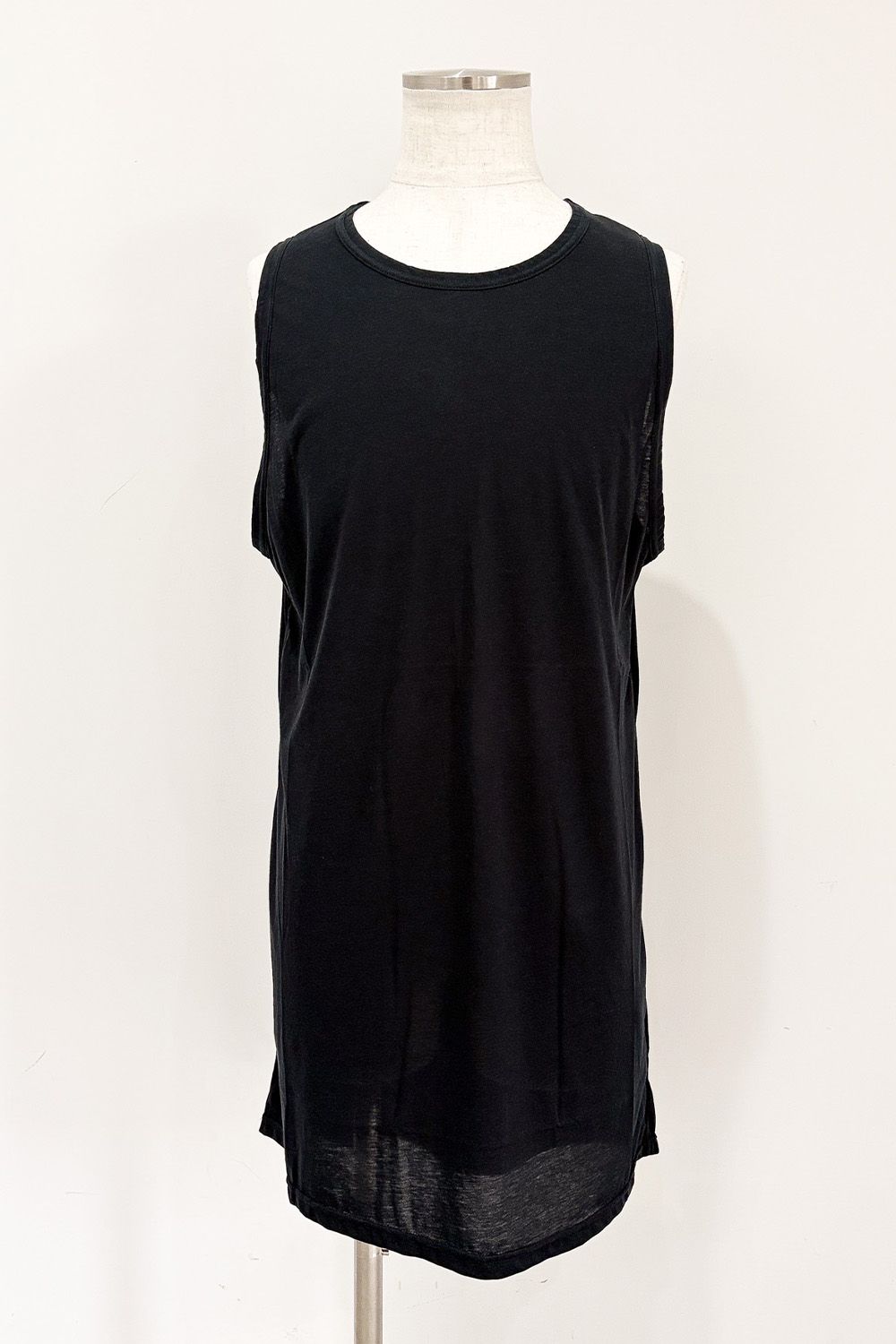 ロングタンクトップ / LONG TANK TOP / ブラック / ag-6083-3