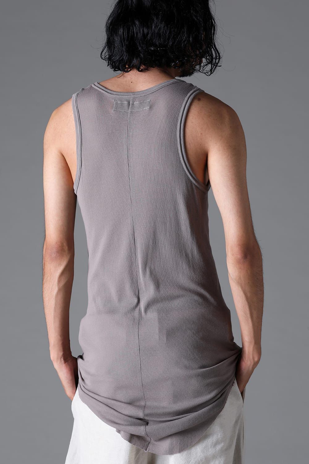 ラウンドリブタンクトップ / RIB TANK / グレージュ / ag-1924-1