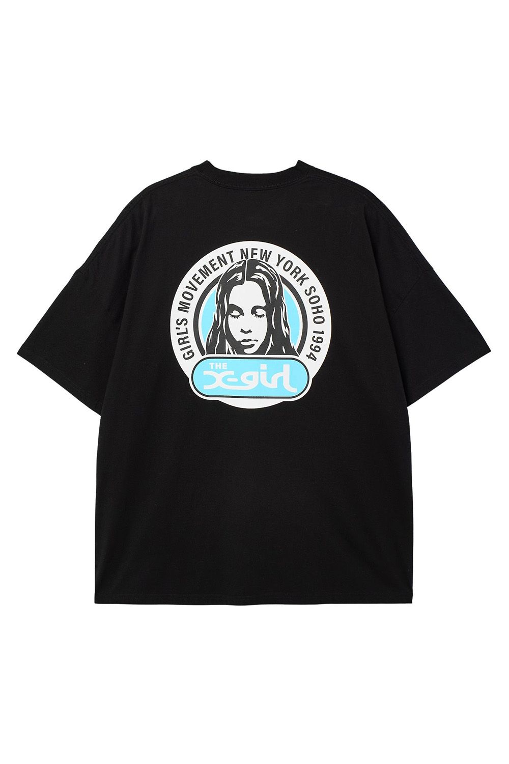 CIRCLE LOGO AND FACE S/S BIG TEE DRESS / ブラック