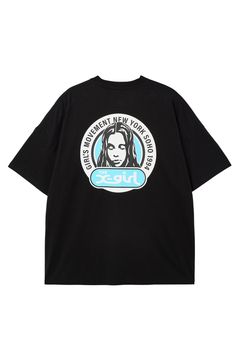 CIRCLE LOGO AND FACE S/S BIG TEE DRESS / ブラック