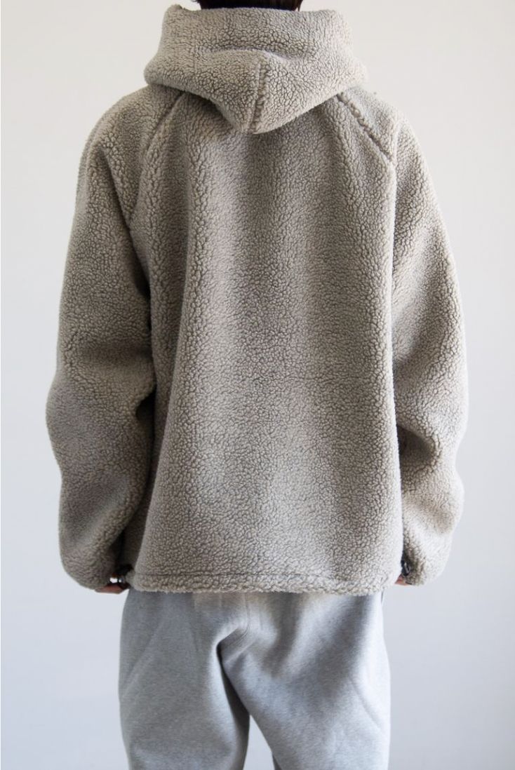 22FW FLEECE HALF ZIP HOODIE JACKET / ダークオートミール