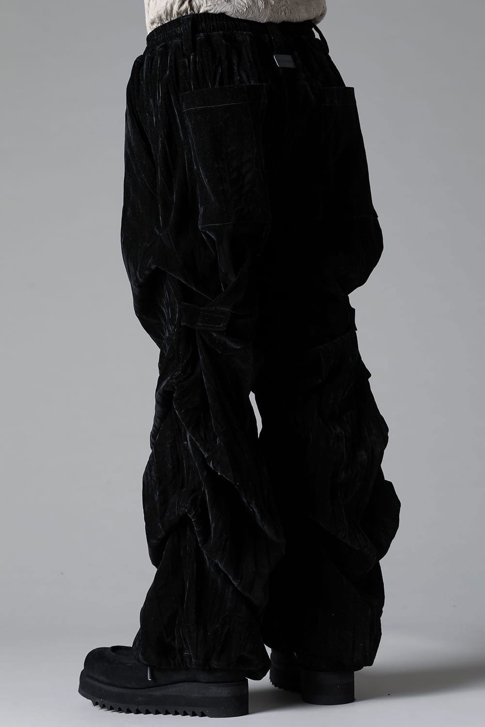 ベロアタックワイドパンツ / TUCK WIDE PANTS / ブラック / ag-12035-1