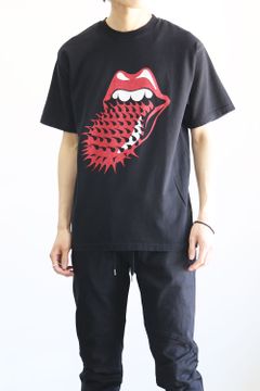 【HYSTERIC GLAMOUR x THE ROLLING STONES】VOODOO SPIKED TONGUE Tシャツ / ブラック