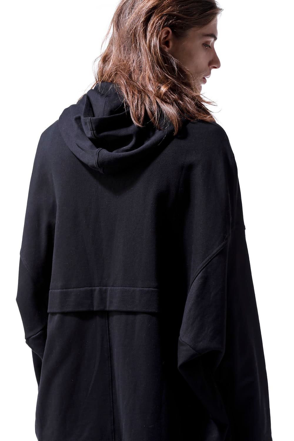 スウェットドルマンジップフーディ / Sweat Dolman Zip Hoodie / ブラック