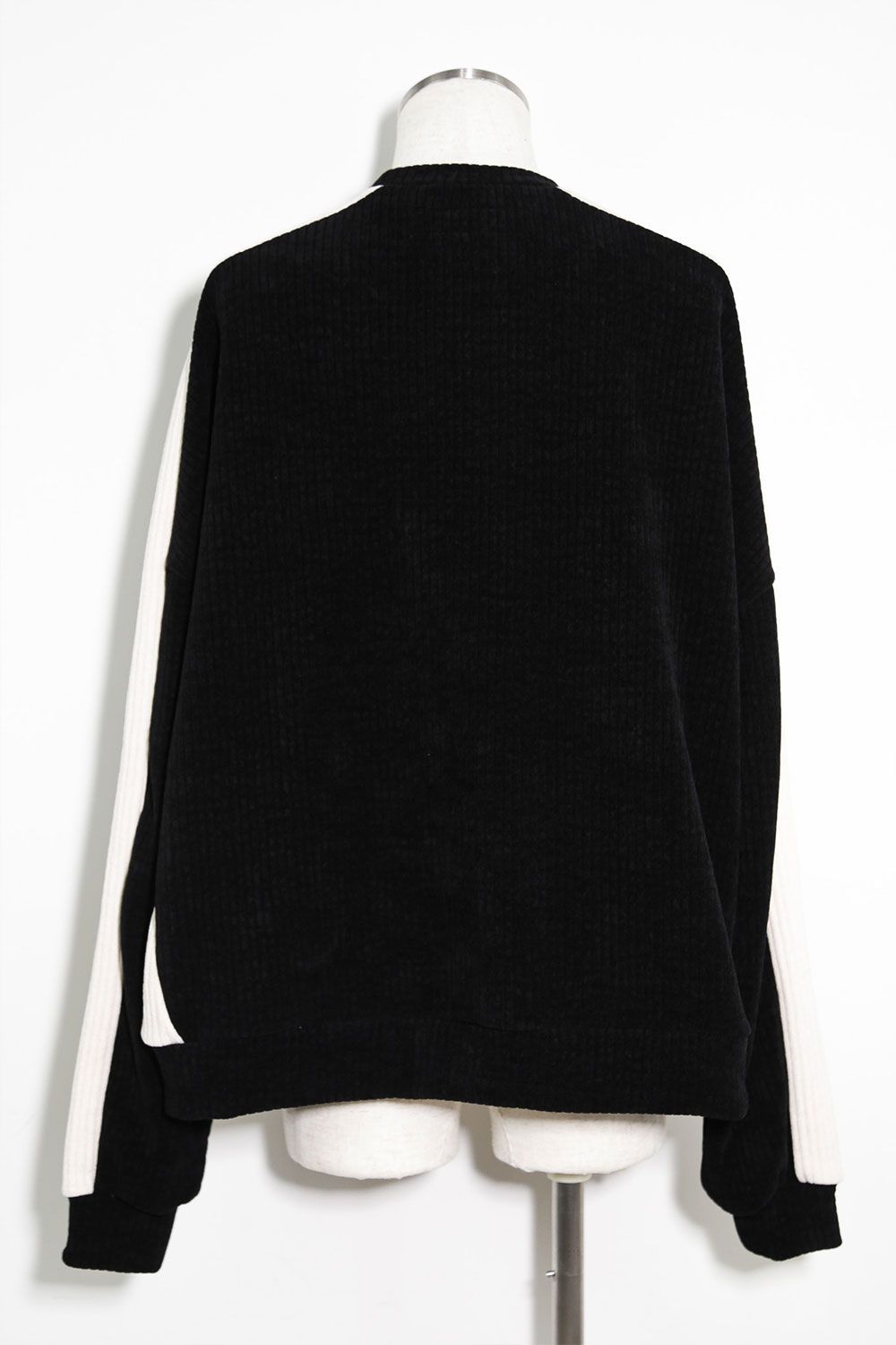 モーデュロイニットトップ / Morduroy Knit Top / ブラック×アイボリー / ag-10091