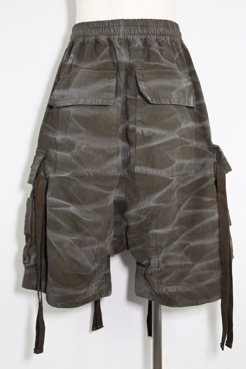 ヴィンテージ染めジップカーゴショーツ / Vintage Dyed Zip Shorts / カーキ