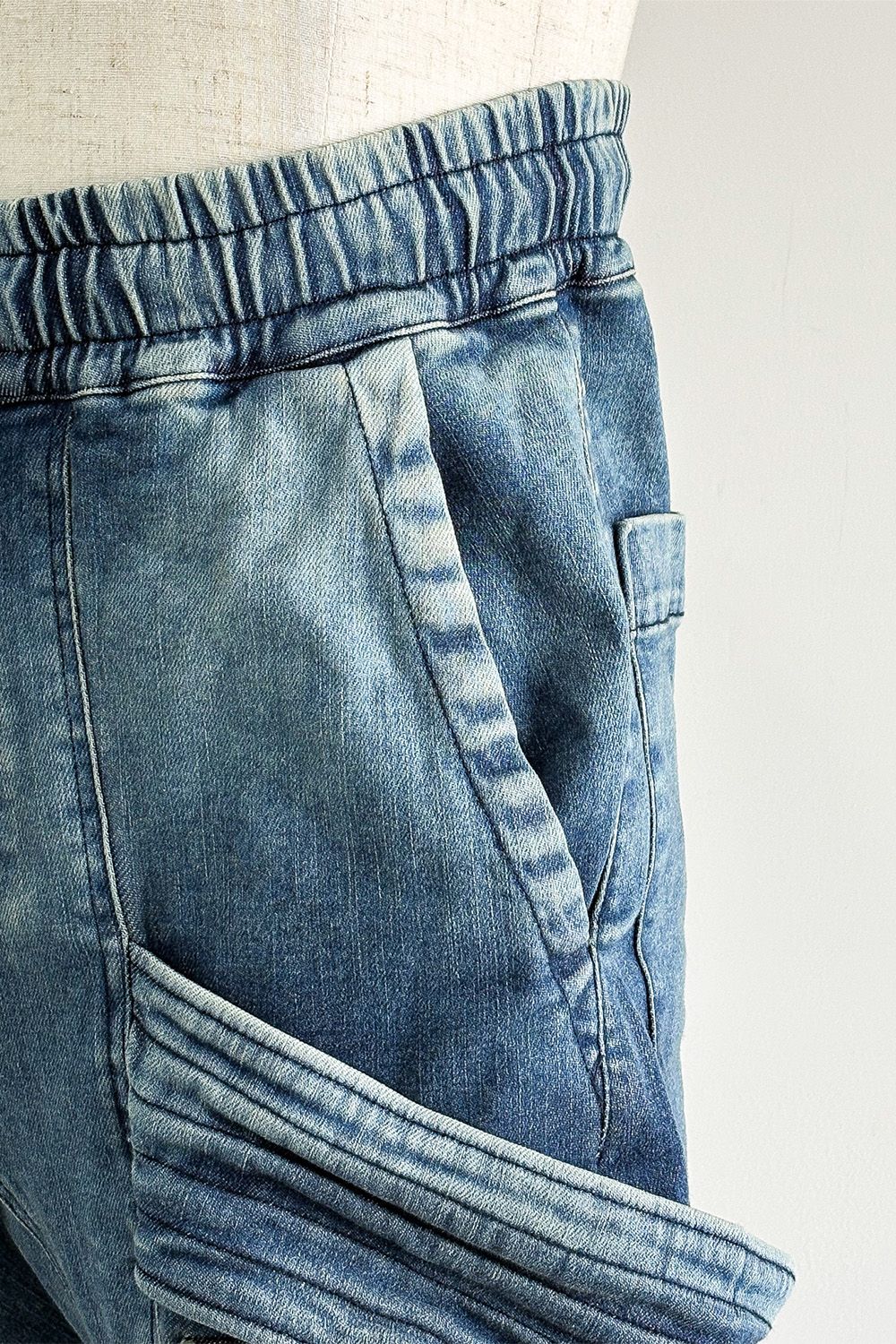 サルエルカーゴスキニーデニム / Indigo Denim Cargo Sarouel Skinny / インディゴ / ag-6036-2