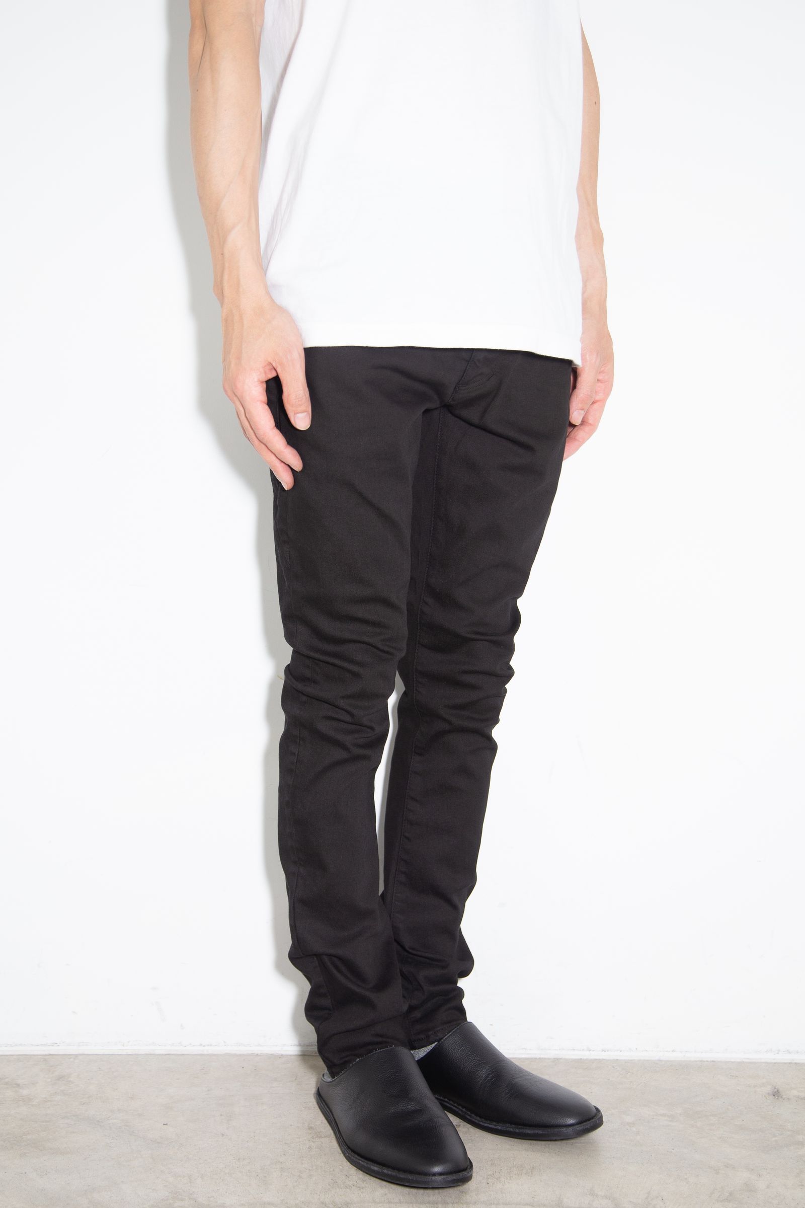 SUPIMA CO STRETCH DENIM SLIM CURVE JEANS / ブラック