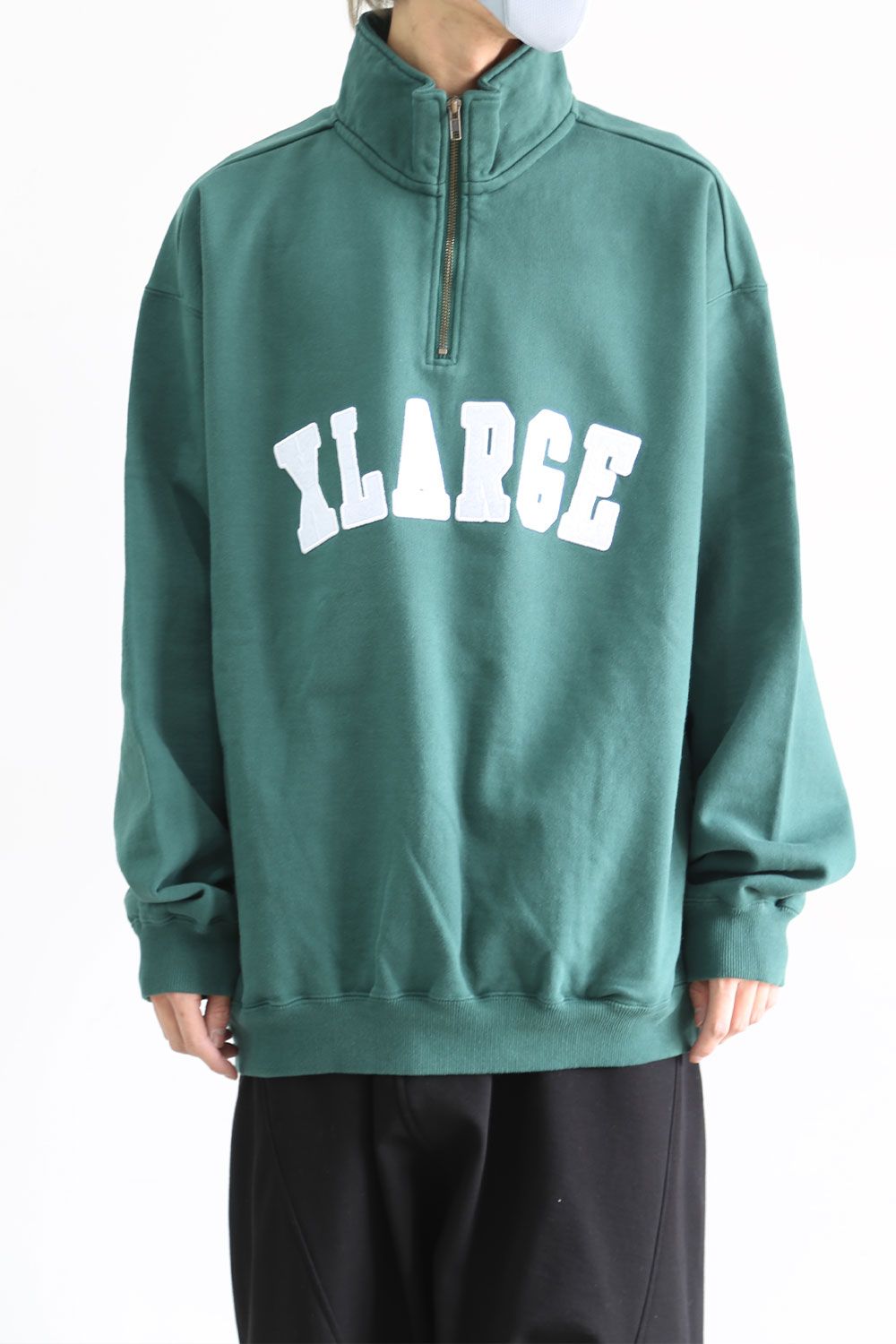 XLARGE - HALF ZIP PULLOVER SWEAT / グリーン | Tempt