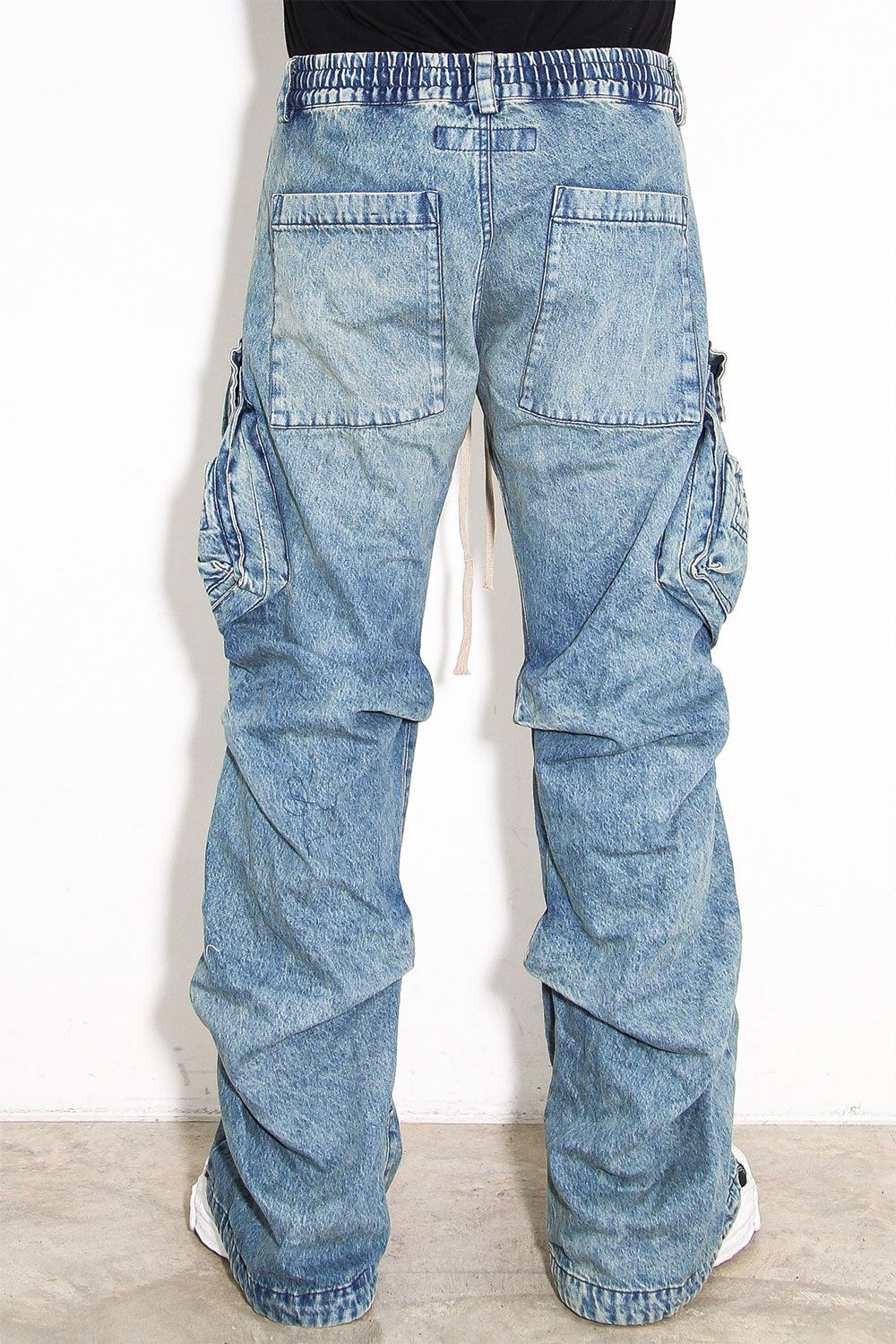 デニムカーゴタックバギーパンツ / Denim Cargo Tuck Baggy Pants / ブルー / ag-11018-3