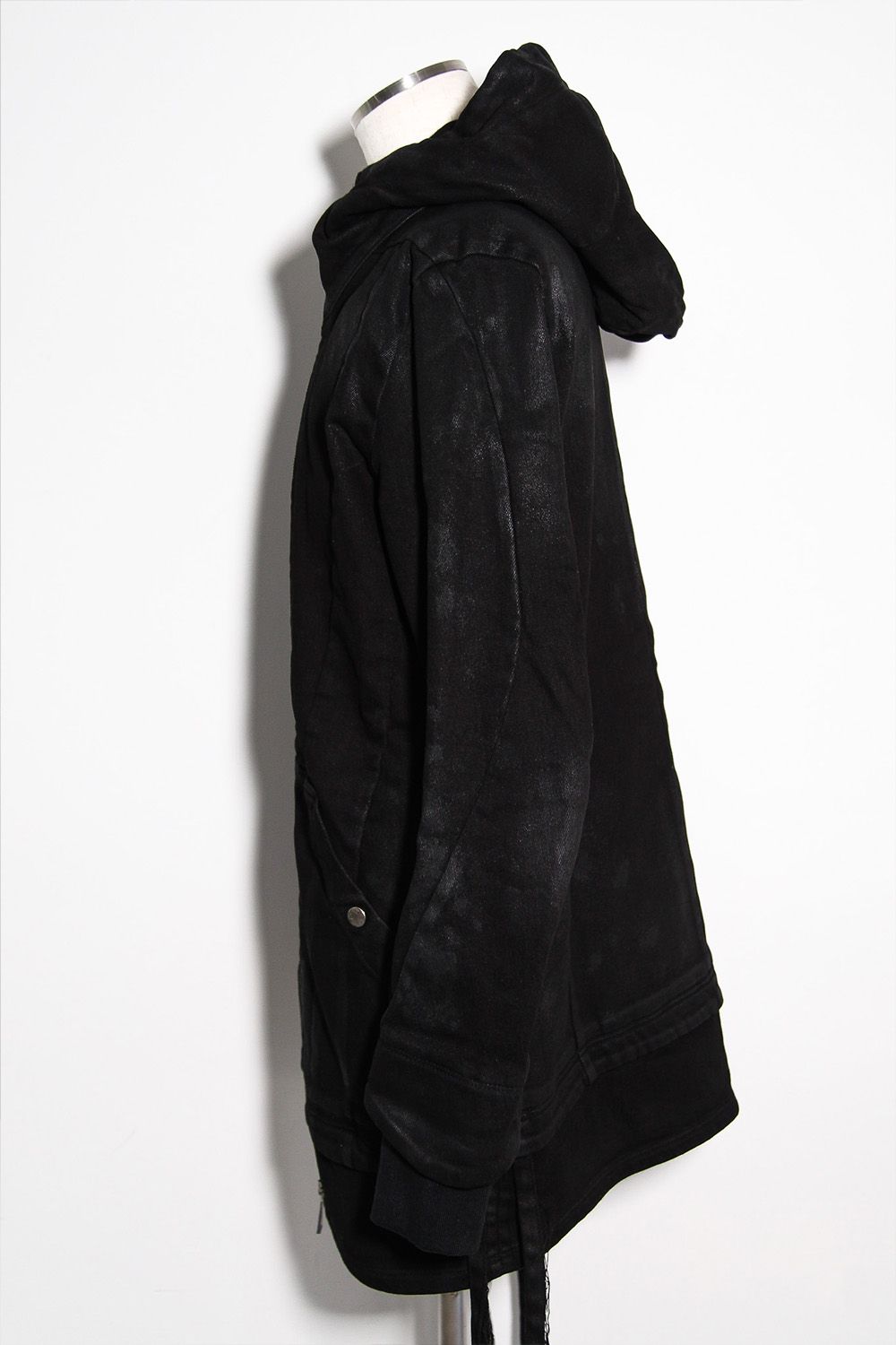 【コーティングあり】デニムフーディージャケット / COATED HOODIE DENIM JKT / ブラック / ag-12040-1