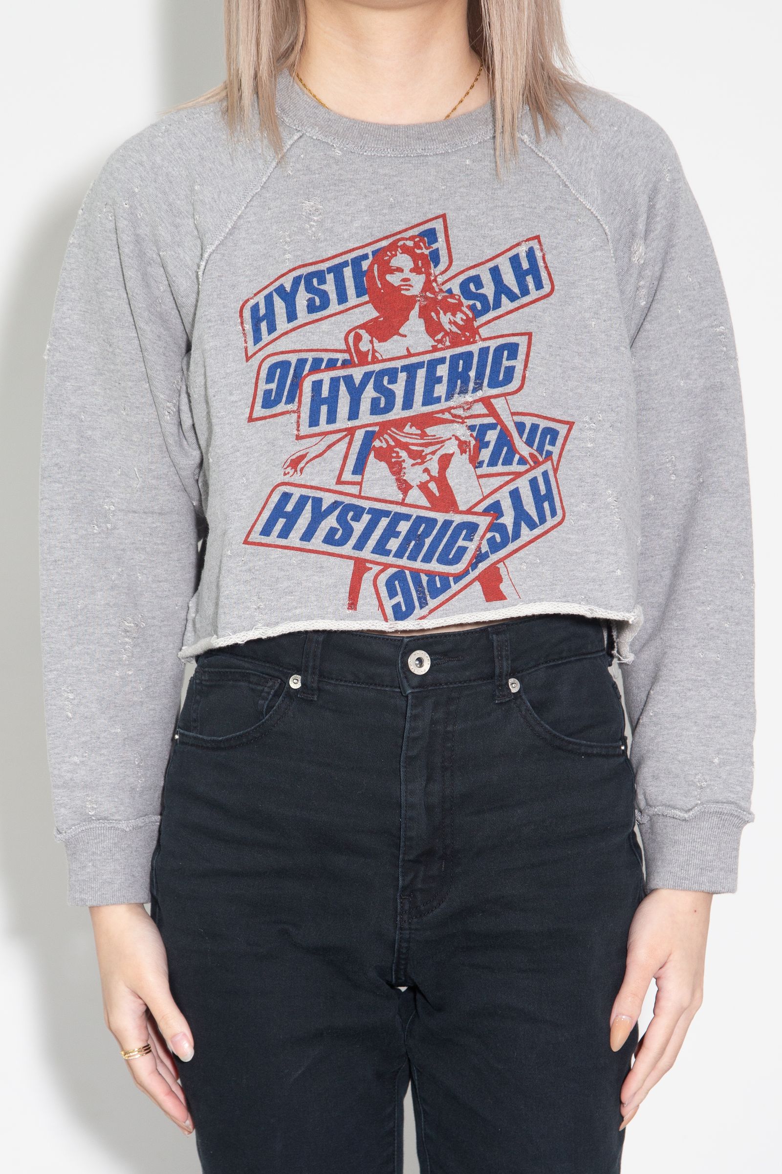 IT’S SO HYSTERIC ショート丈スウェット / グレー