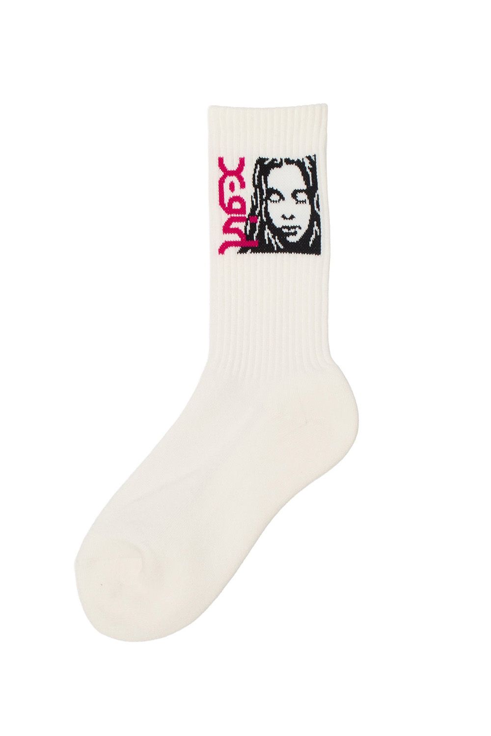 SIDE LOGO FACE RIBBED SOCKS -