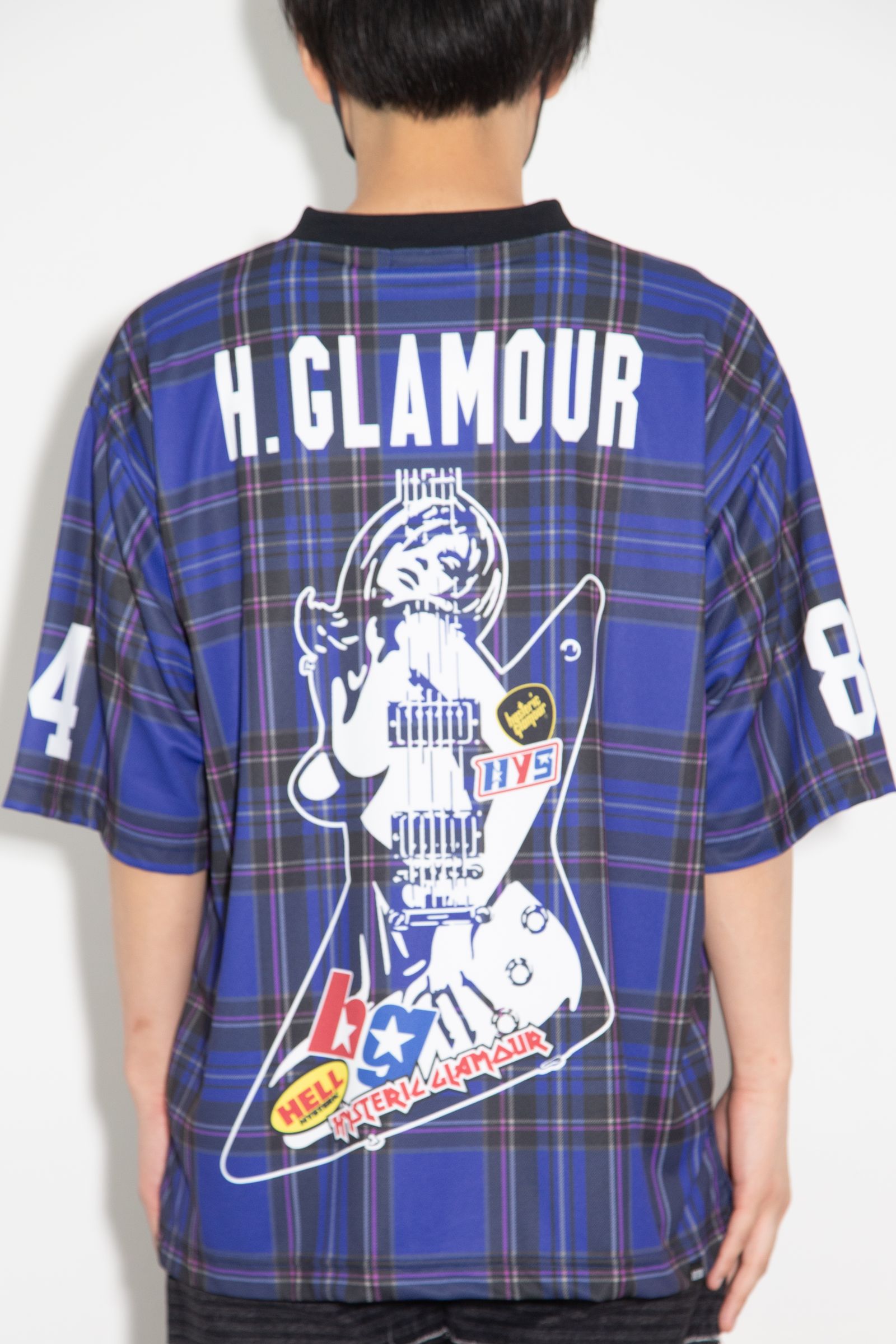GUITAR GIRL 84 フットボールシャツ / ブルー