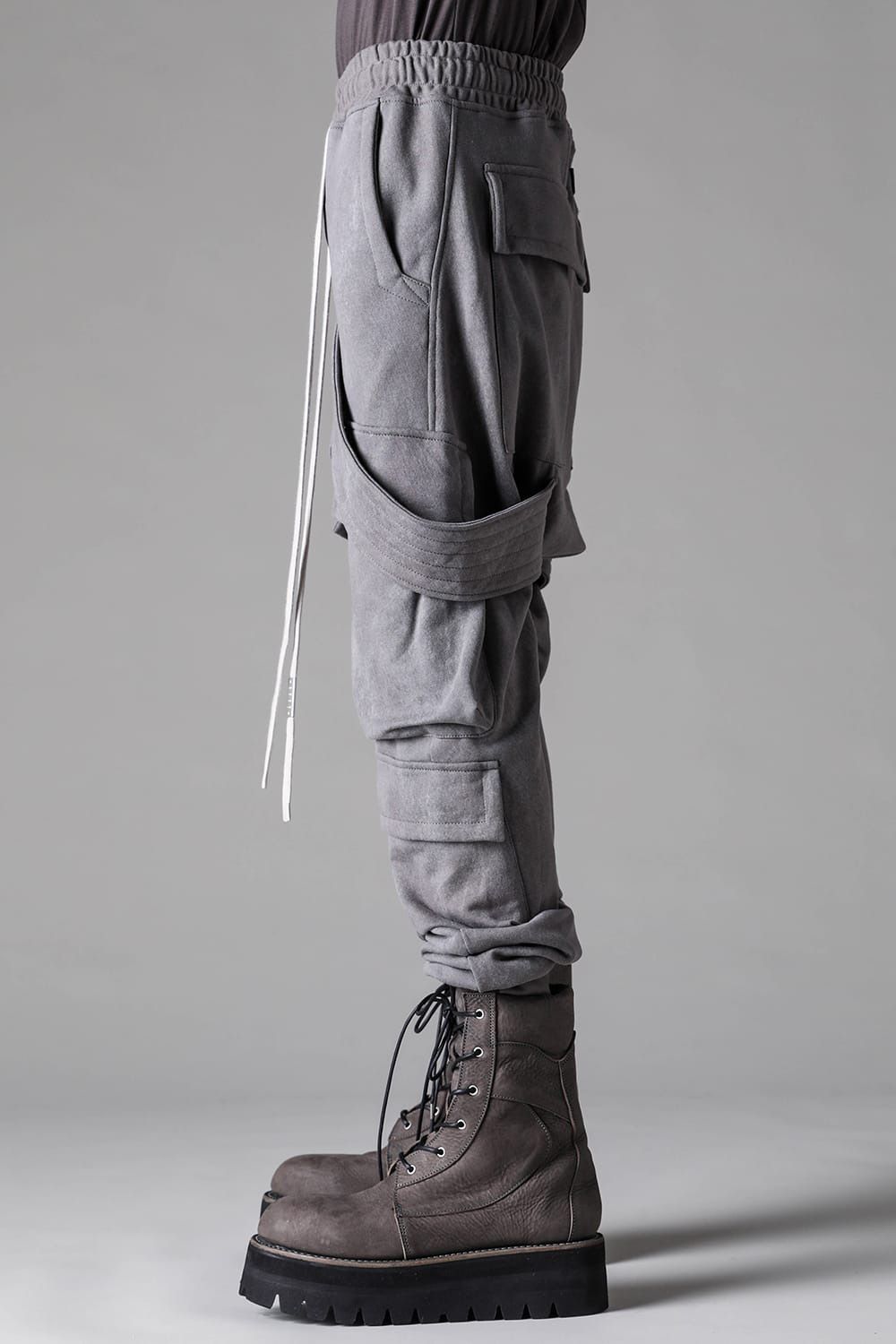 French Terry Belt Cargo Sarouel Easy Pants