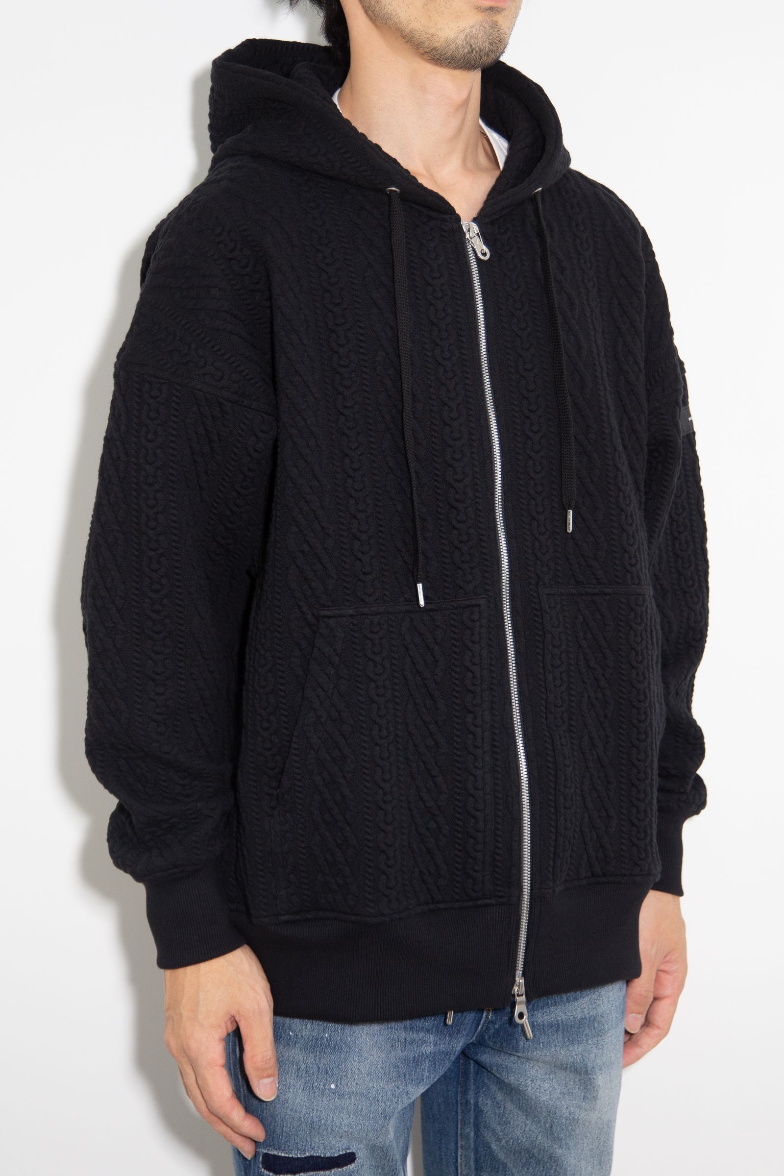 ROPE zip loose hoodie / ブラック