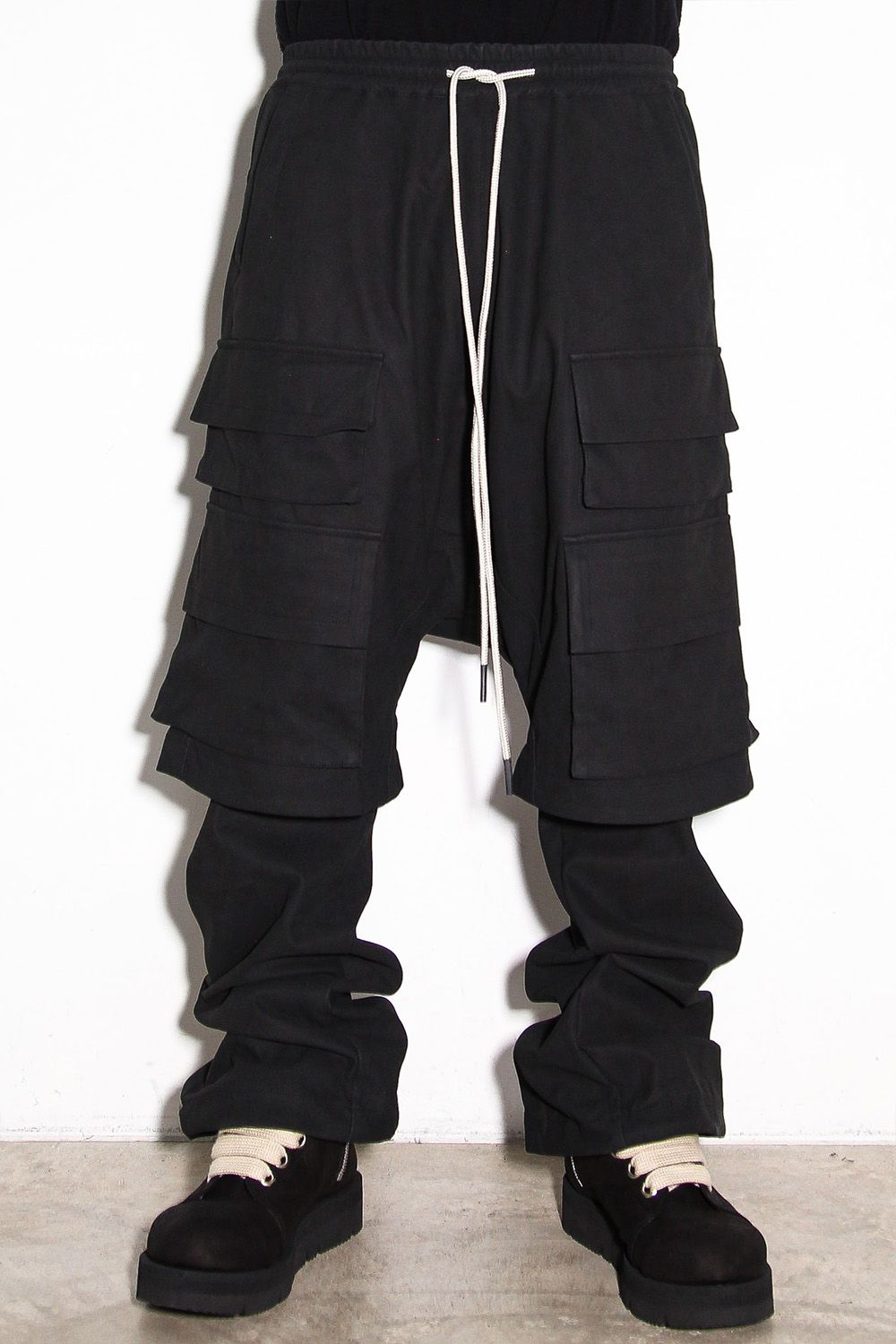 レイヤードブーツカットパンツ / LAYEDER BOOTS CUT / ブラック / ag-12009