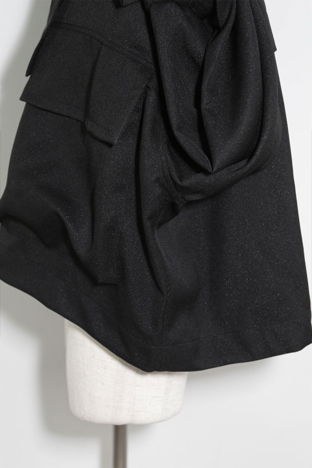 ツイルミリタリーブルゾン / Twill Cropped Military Blouson / ブラック / ag-10026-1