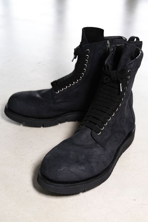 サイドジップレースアップブーツ / Laced Boots / ブラック / ag-6081