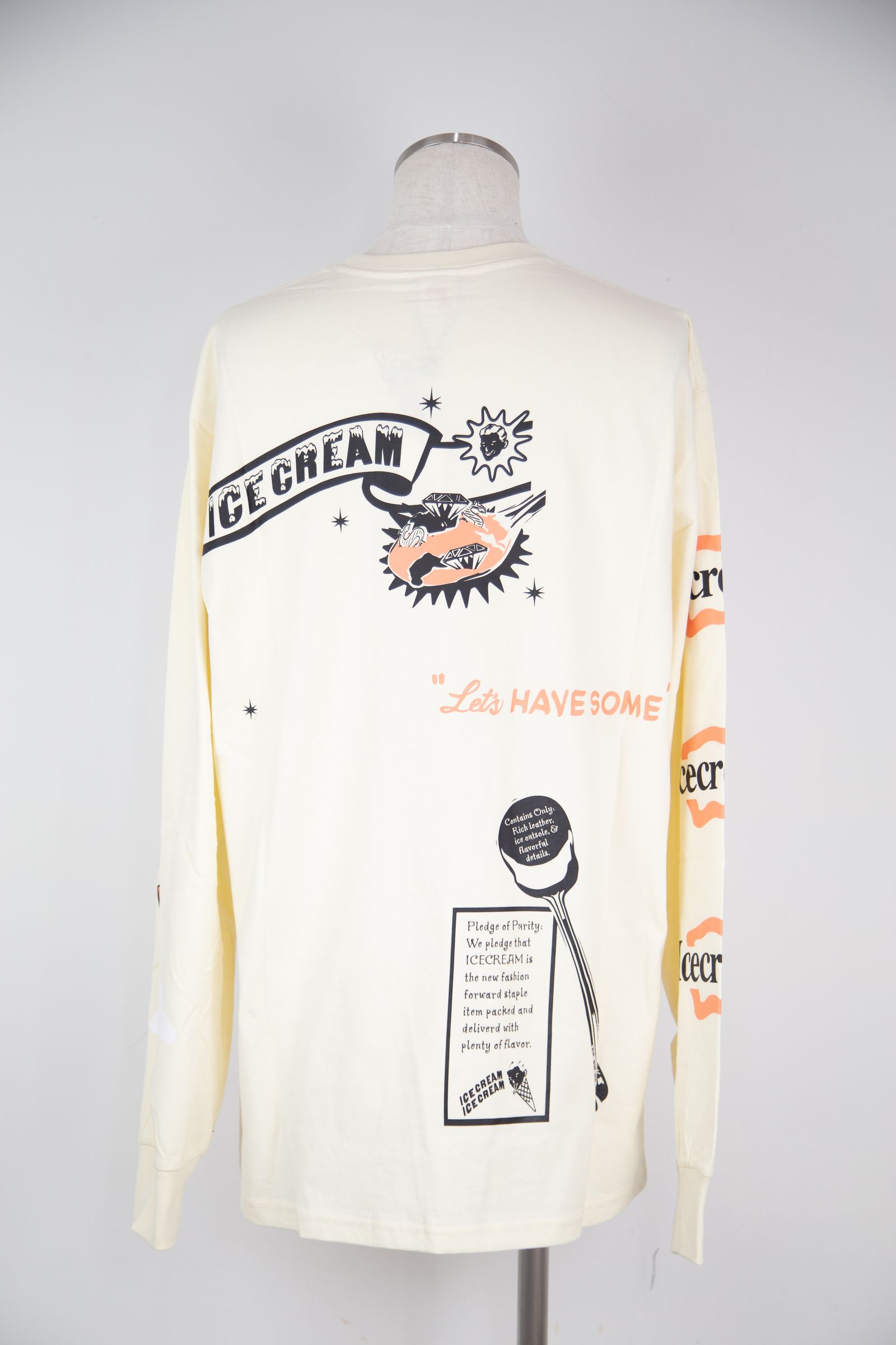 【ICECREAM】STYLE FACTS LS T-SHIRT / ANTIQUE WHITE