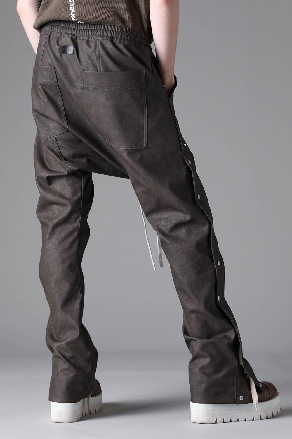 Vegan Leather Sarouel Flare Pants