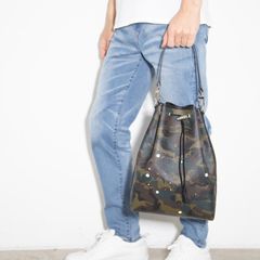 2WAY巾着バッグ MM / カーキカモ