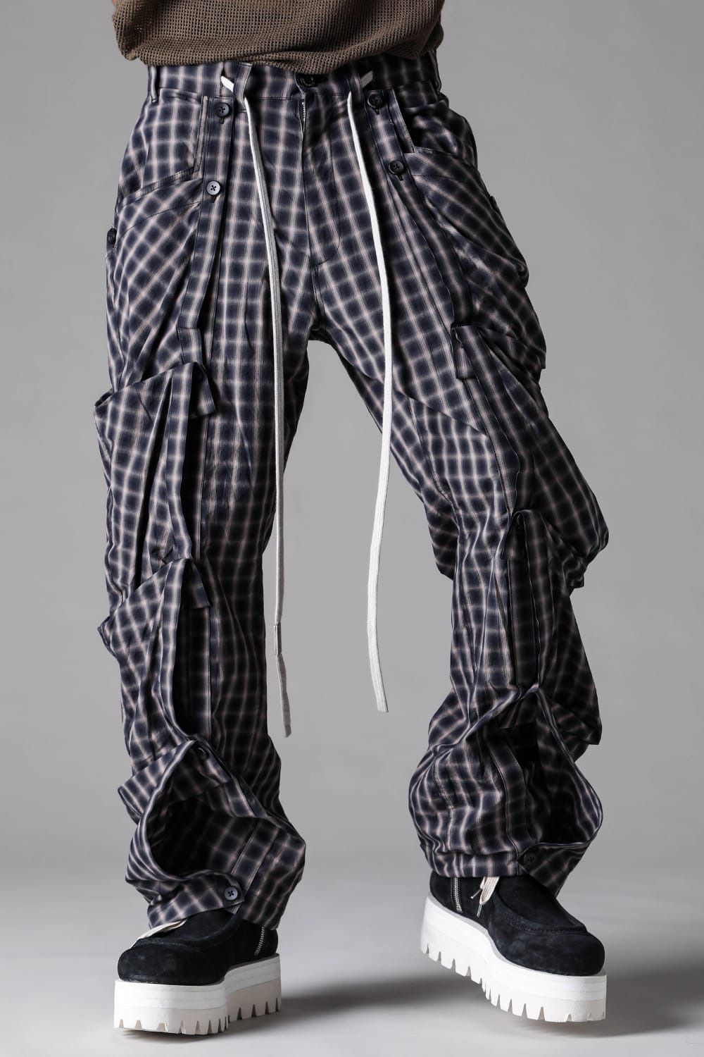 Plaid Side Layered Pants