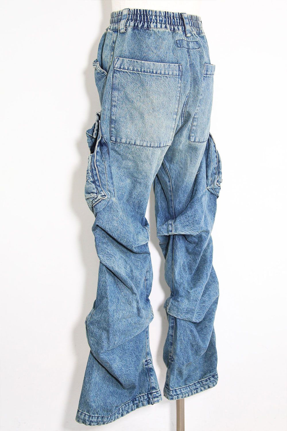 デニムカーゴタックバギーパンツ / Denim Cargo Tuck Baggy Pants / ブルー / ag-11018-3