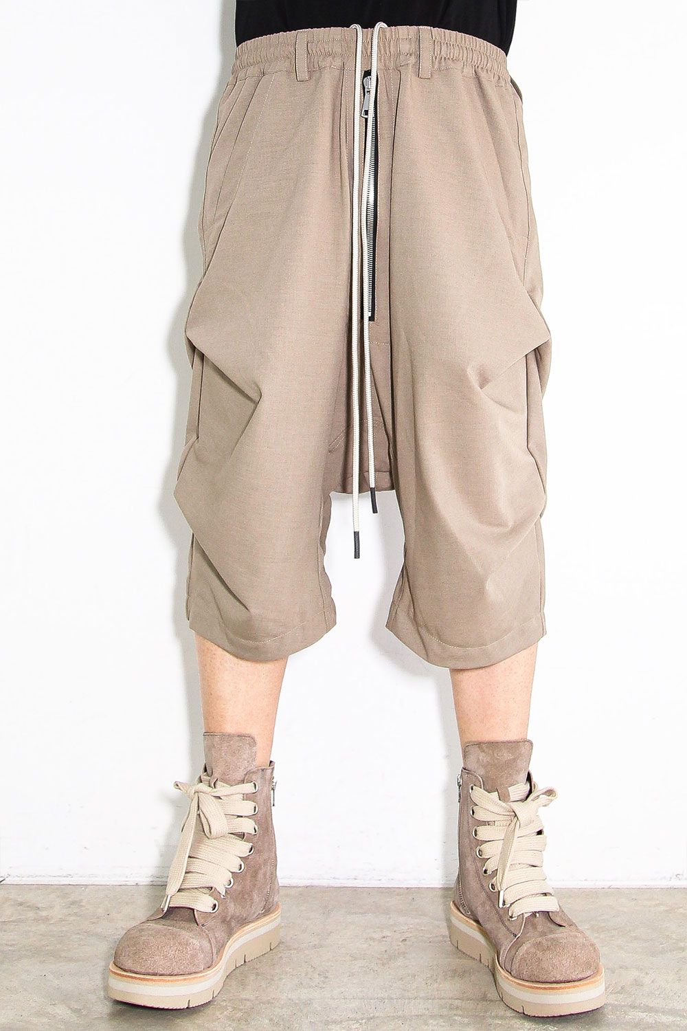 サマーウールタックショーツ / Summer Wool Tuck Shorts / ライトベージュ / ag-11020-2