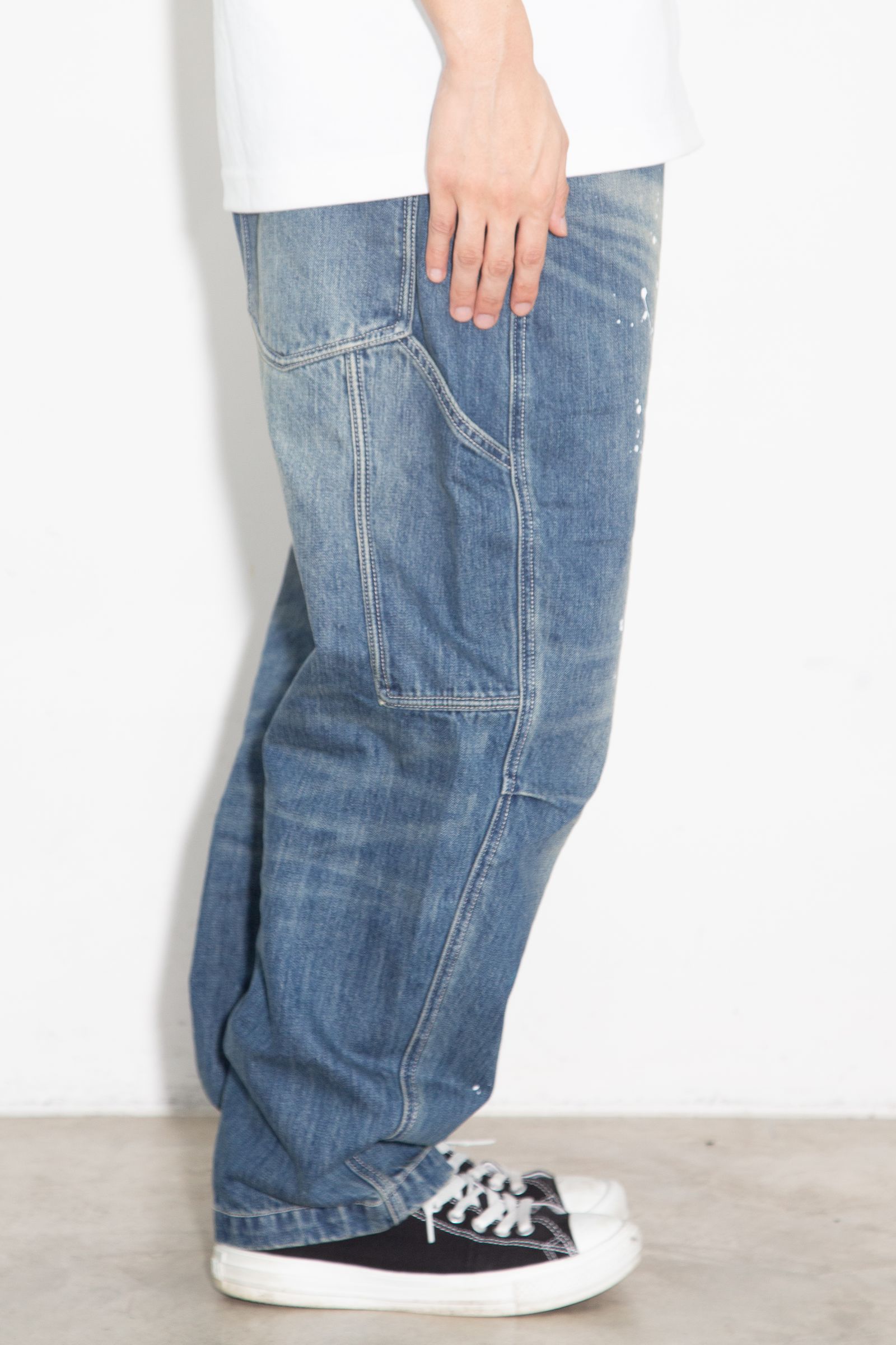 DENIM SARROUEL PANTS / ブルー