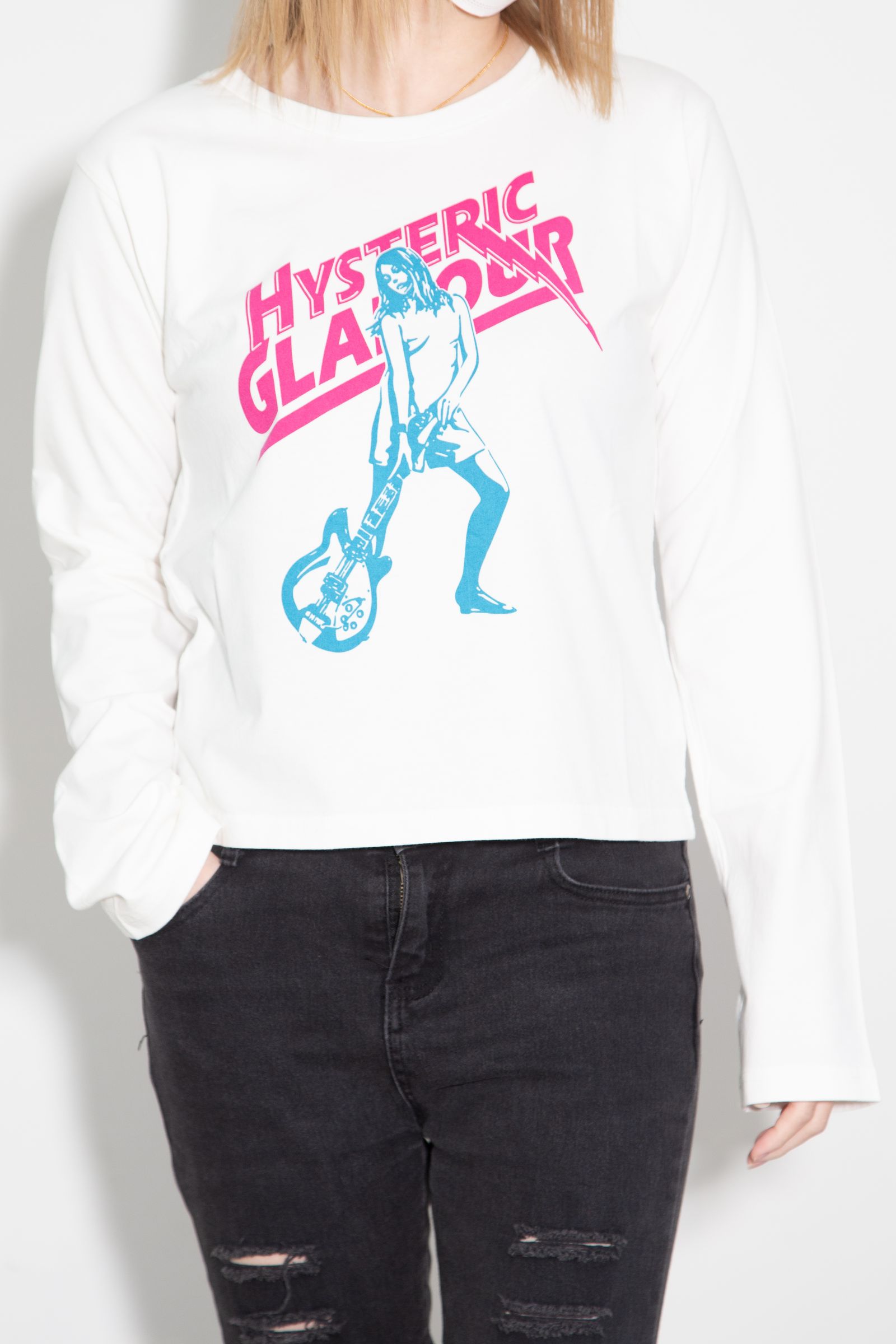 HYSTERIC LIGHTNING ショート丈Tシャツ / ホワイト