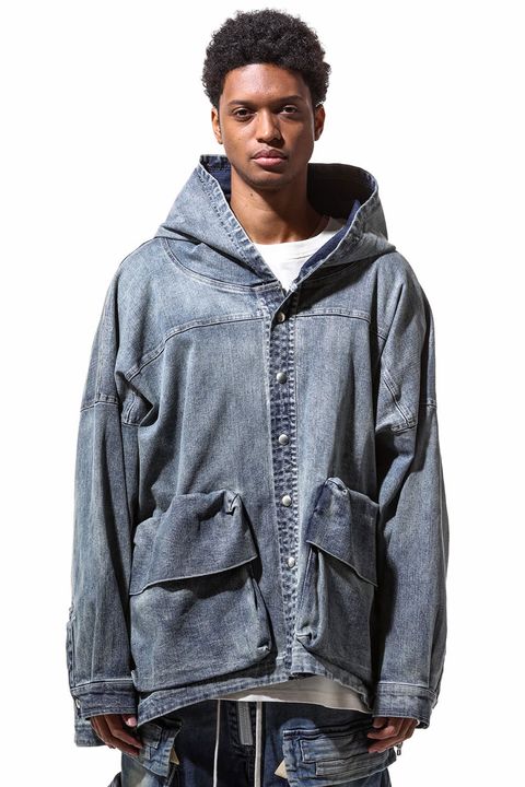 VintageDenim Hoodie Blouson / ブルー