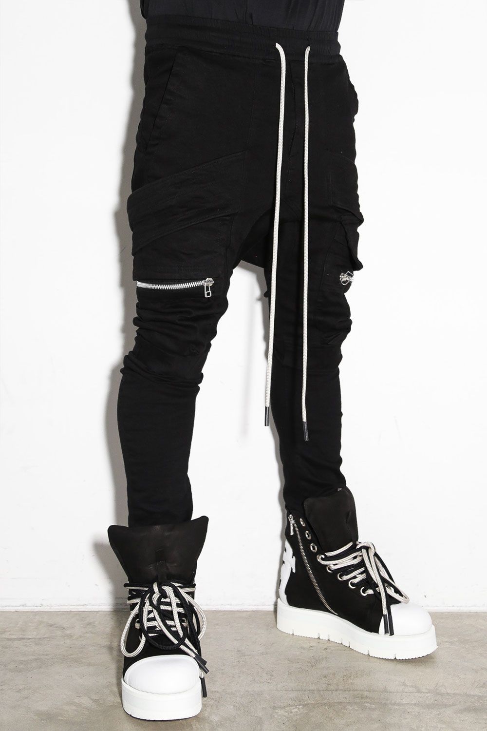サルエルカーゴスキニーデニム / Denim Cargo Sarouel Skinny / ブラック / ag-6036-1