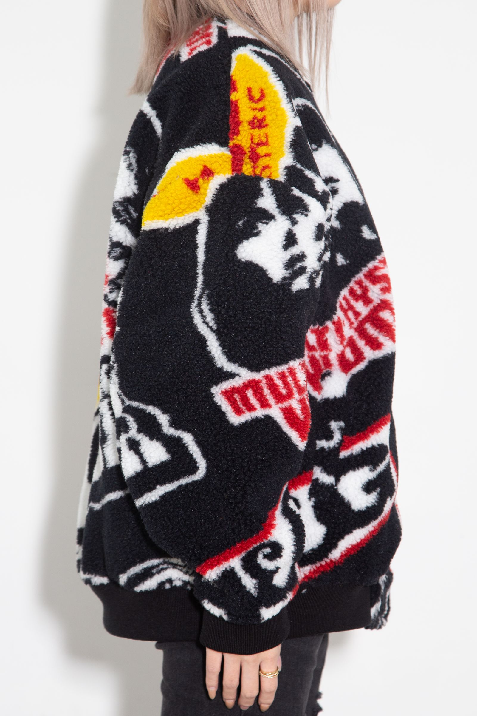 HG ROADRUNNERS柄ジャカード リブブルゾン / ブラック