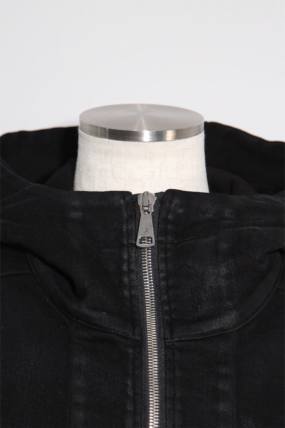 【コーティングあり】デニムフーディージャケット / COATED HOODIE DENIM JKT / ブラック / ag-12040-1