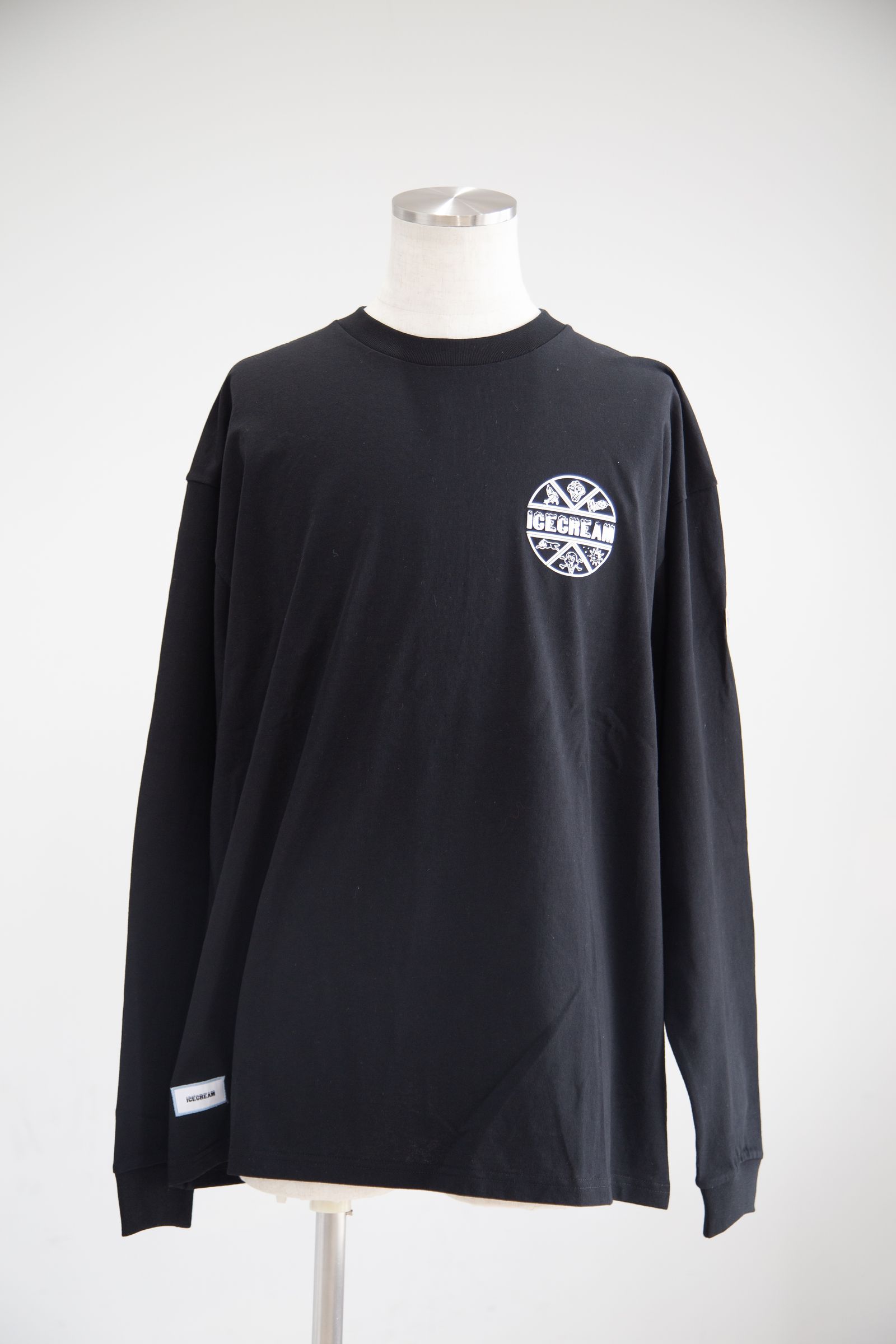【ICECREAM】PUFF PRINT COTTON L/S T-SHIRT / ブラック