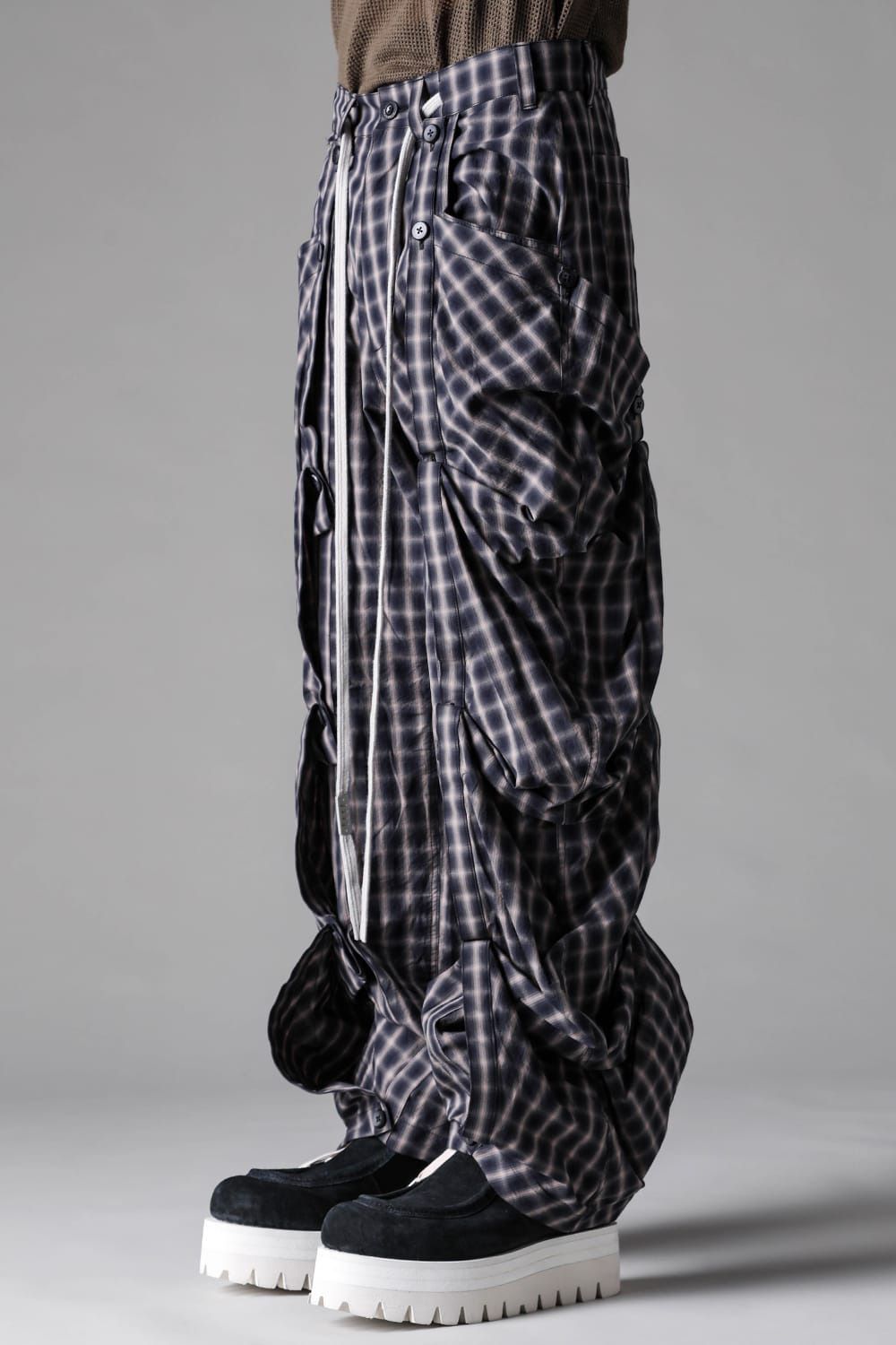 Plaid Side Layered Pants