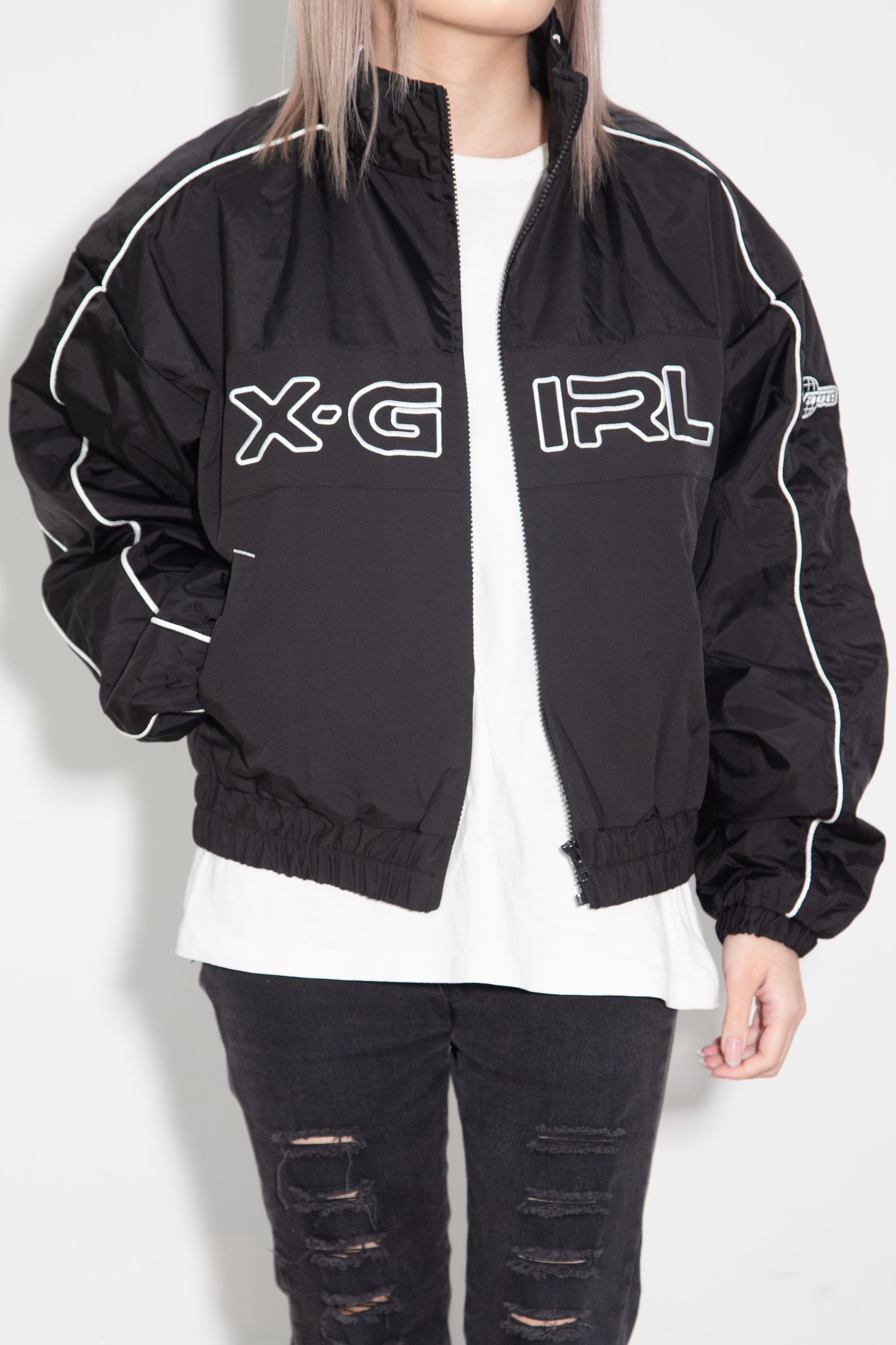 X-girl LOGO EMBROIDERY JACKET / ブラック