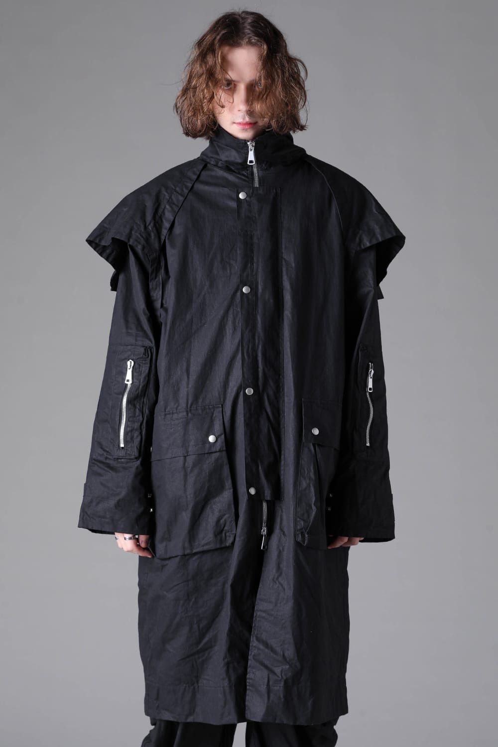 Layered Stand Collar Coat