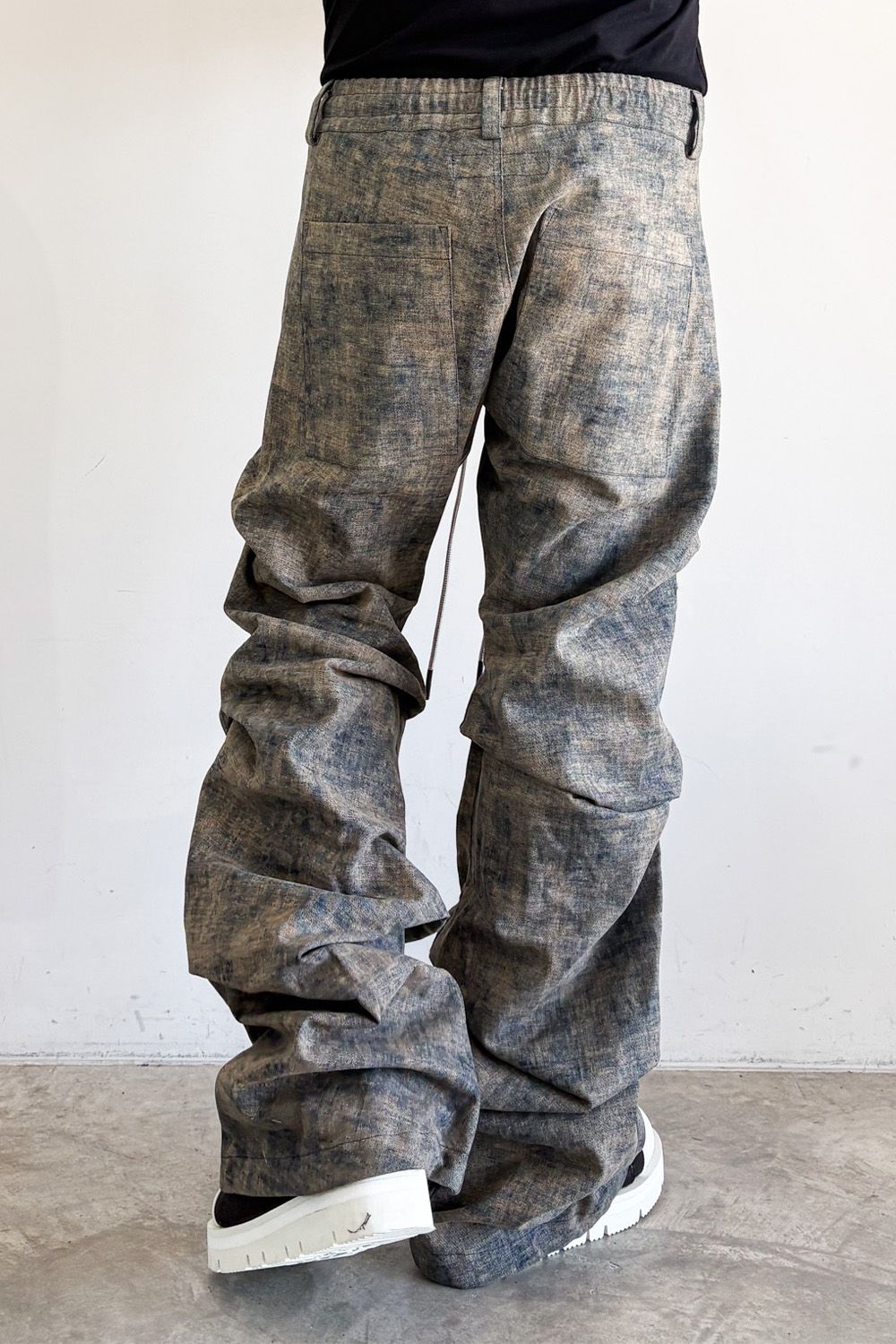 [ラスト1点 サイズ2] BLENDED SHADES DENIM TUCK BOOTS CUT PT / スチールブルー