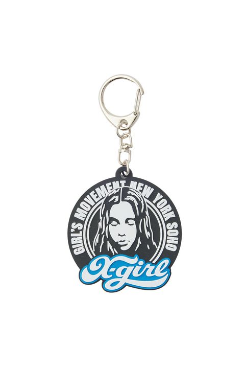 CHEERFUL LOGO AND FACE RUBBER KEY CHARM -